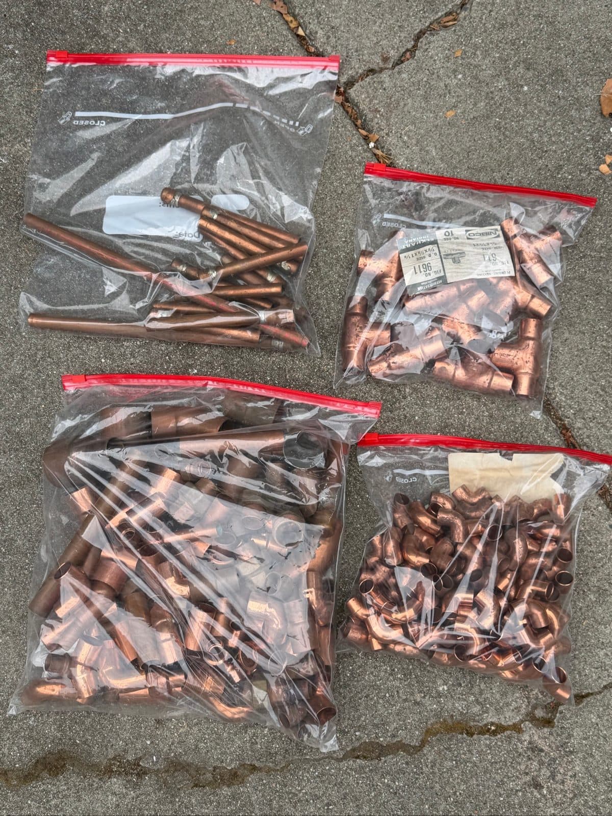 Large Bulk Lot Copper Plumbing Fittings & Connectors (1/2", 3/4", 1"+) - NIBCO / Elkhart 2