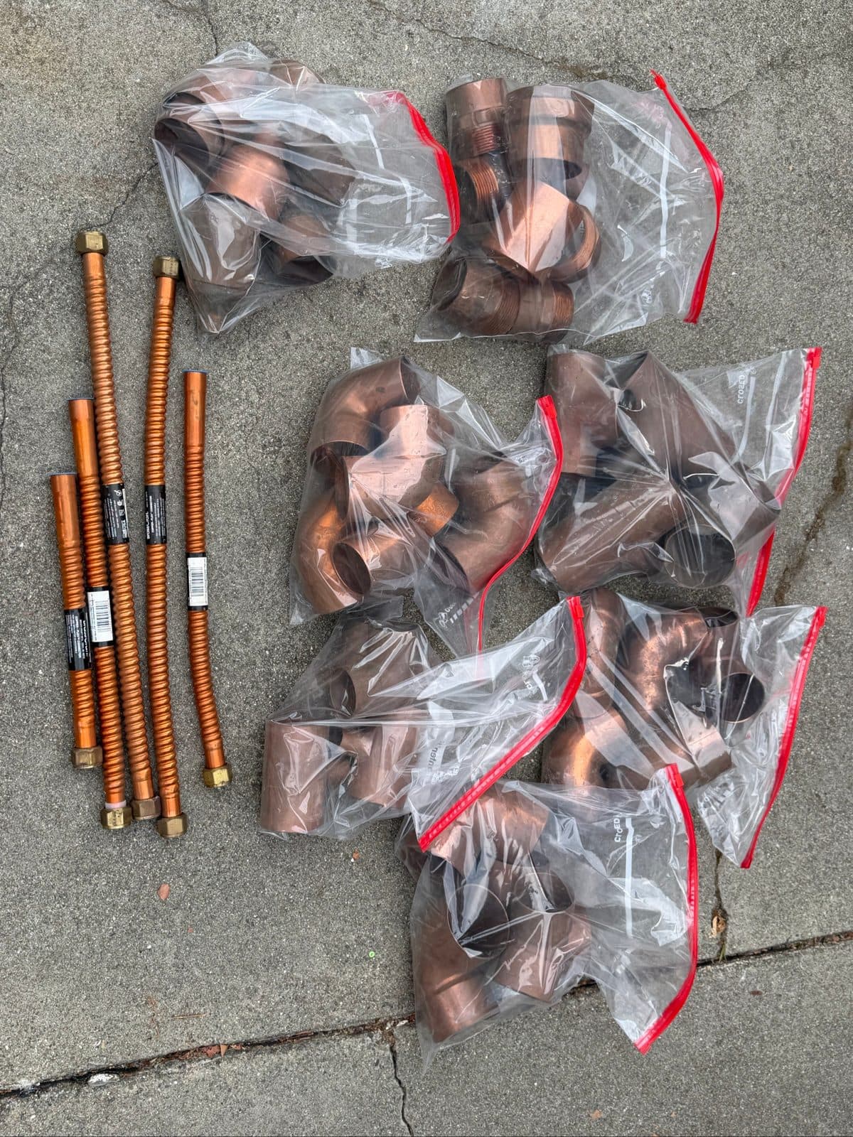 Large Bulk Lot Copper Plumbing Fittings & Connectors (1/2", 3/4", 1"+) - NIBCO / Elkhart