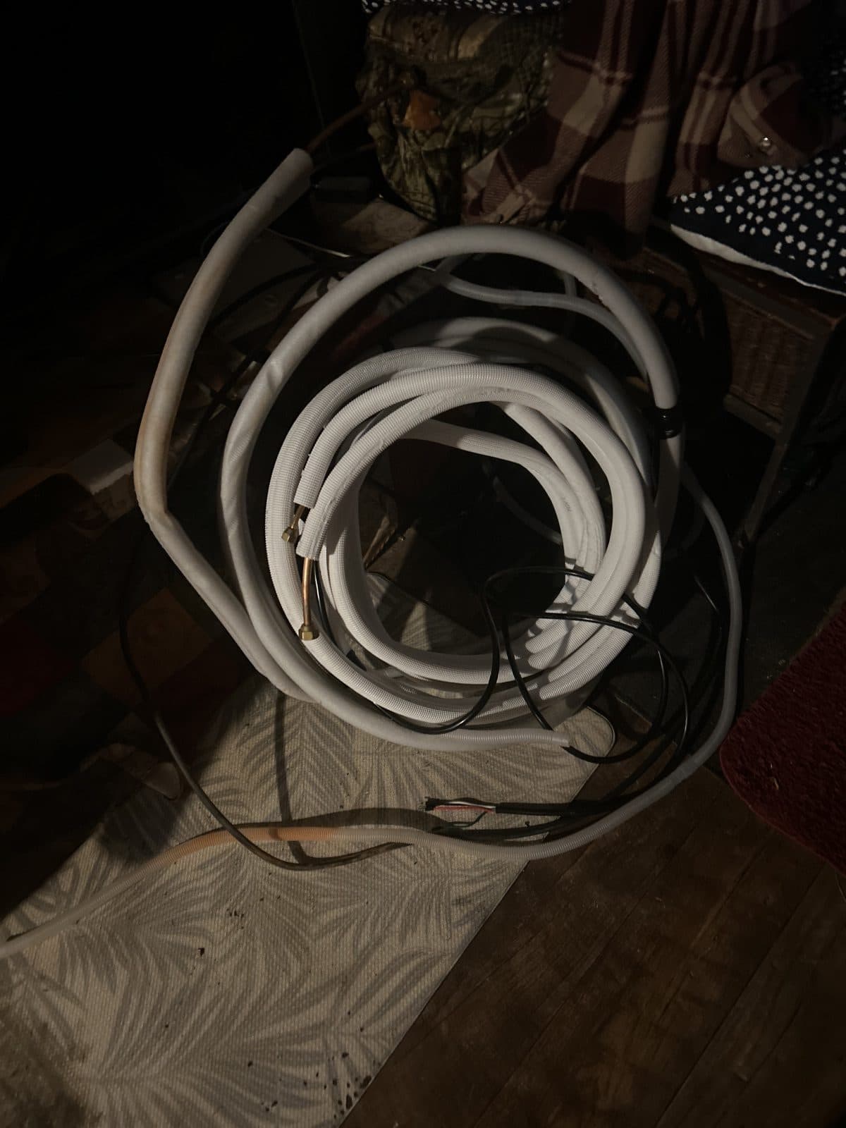 Hose and electrical for mini split installation