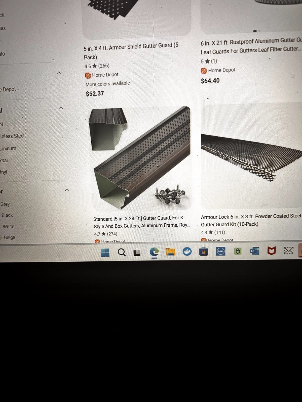 Gutter downspout Aluminum 10 ft