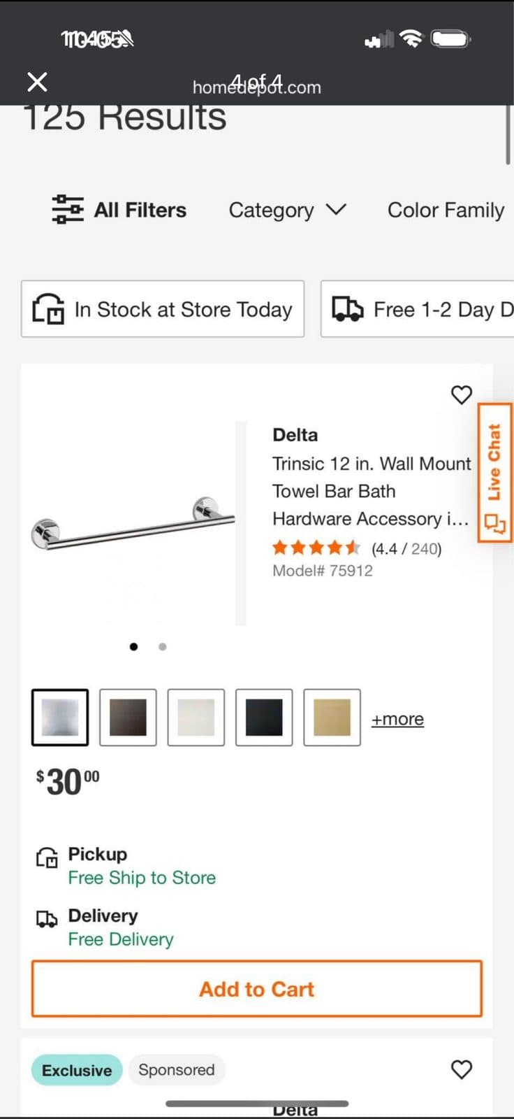 12” Towel Bar 2