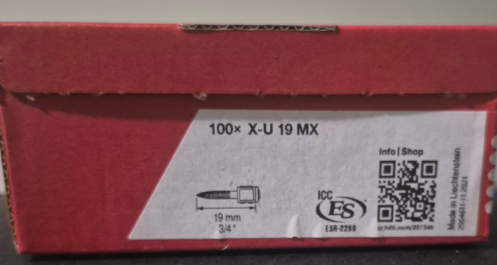 Hilti X-U 19 MX Fasteners