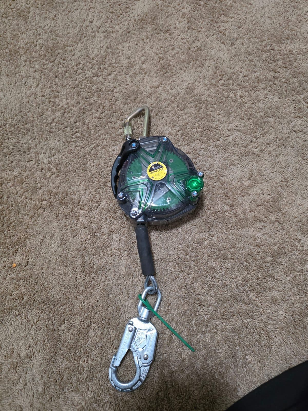 MSA Self-Retracting Lifeline: Stainless Steel Carabiner Anchor, Harness Steel Swivel Snap Hook 3