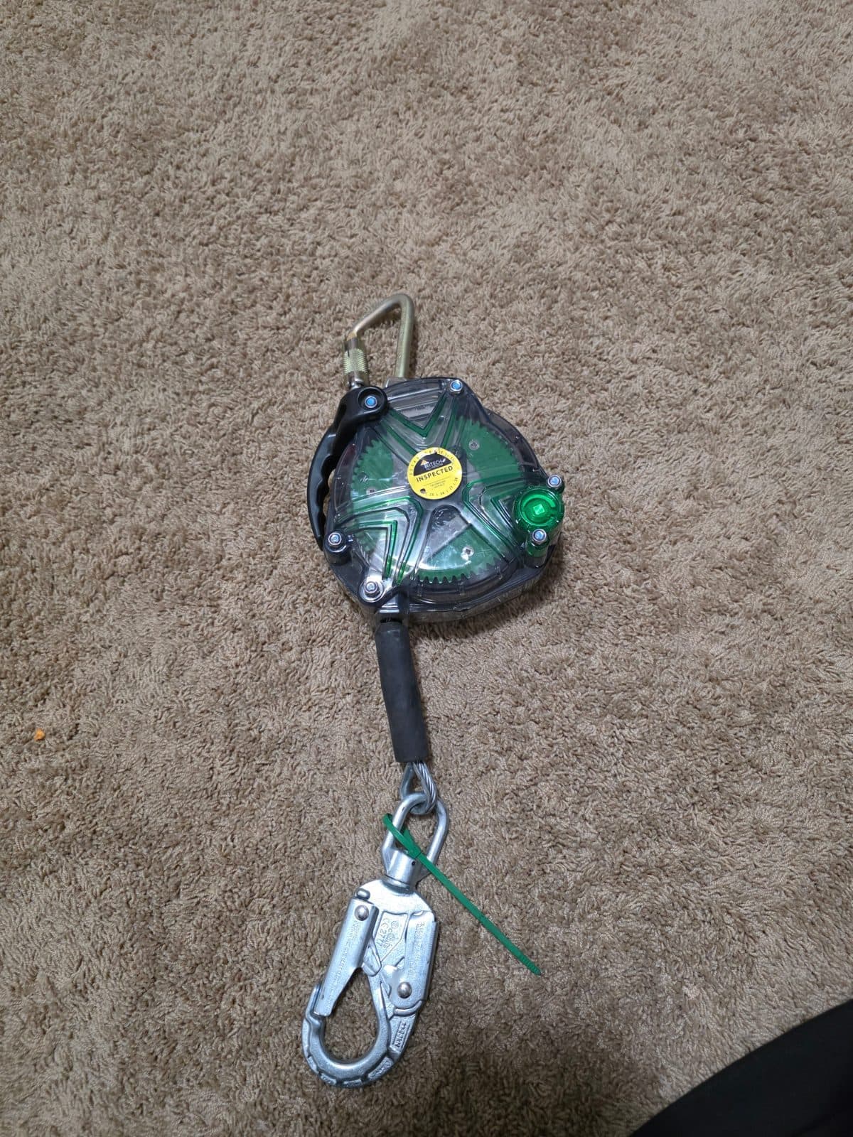 MSA Self-Retracting Lifeline: Stainless Steel Carabiner Anchor, Harness Steel Swivel Snap Hook 4
