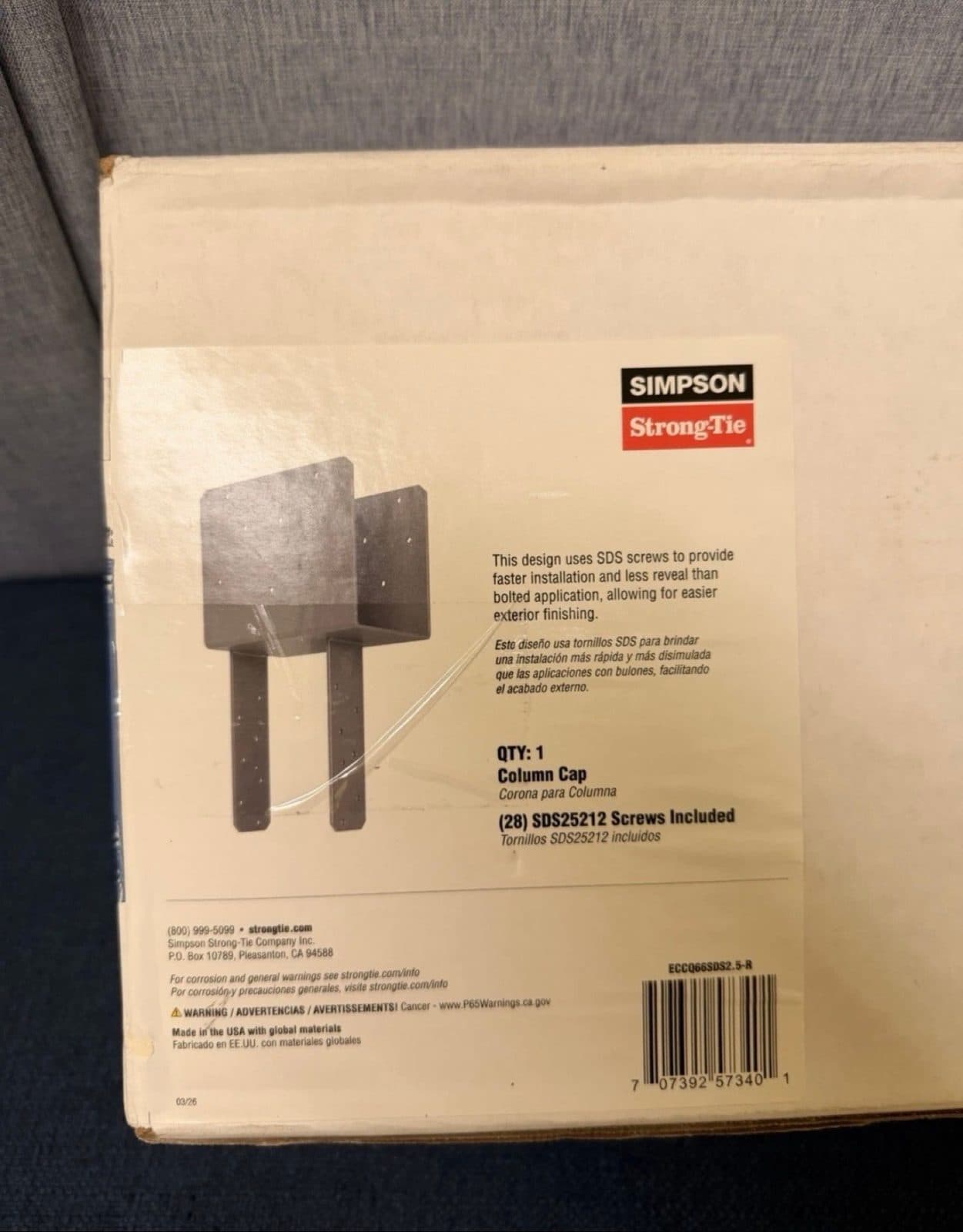 Simpson Strong-Tie ECCQ66SDS2.5-R End Column Cap 6X6 w/ SDS Screws