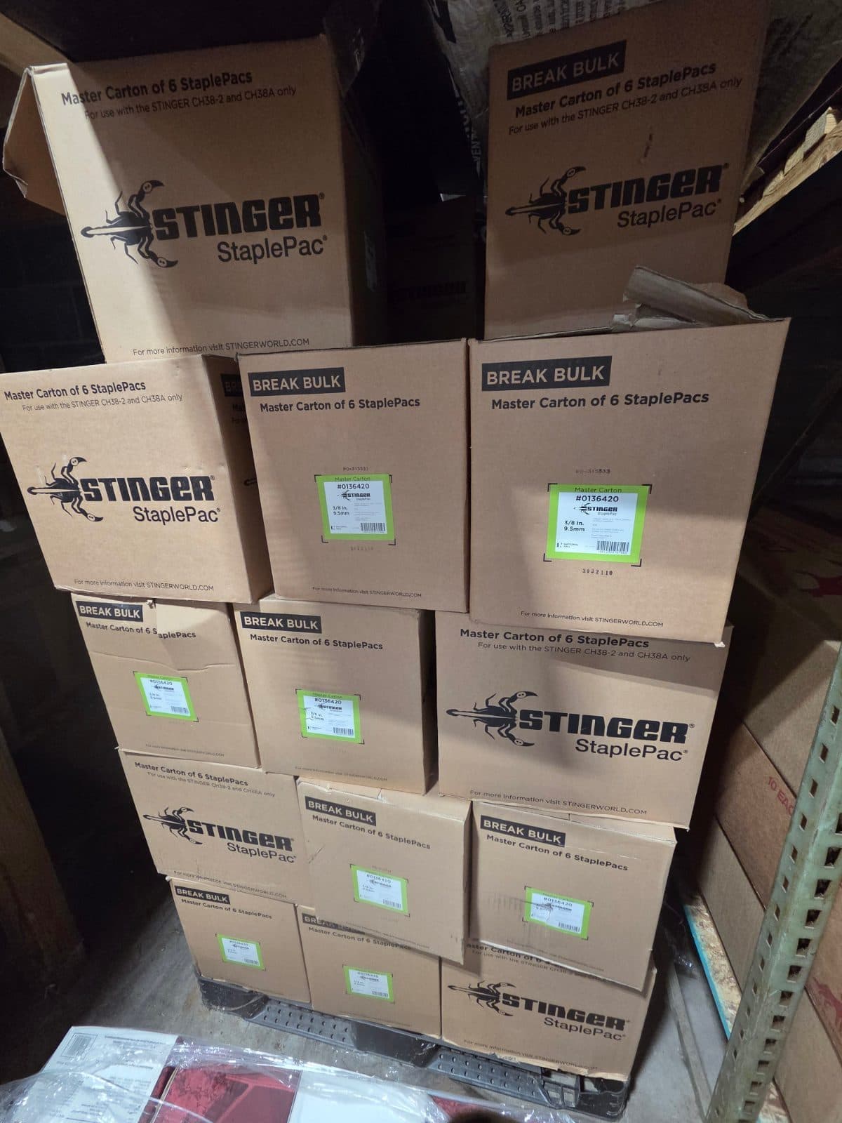 STINGER StaplePac 3/8" Plastic Cap Staples – 38 Master Cartons – Bulk Roofing Supplies – SKU 0136420 4