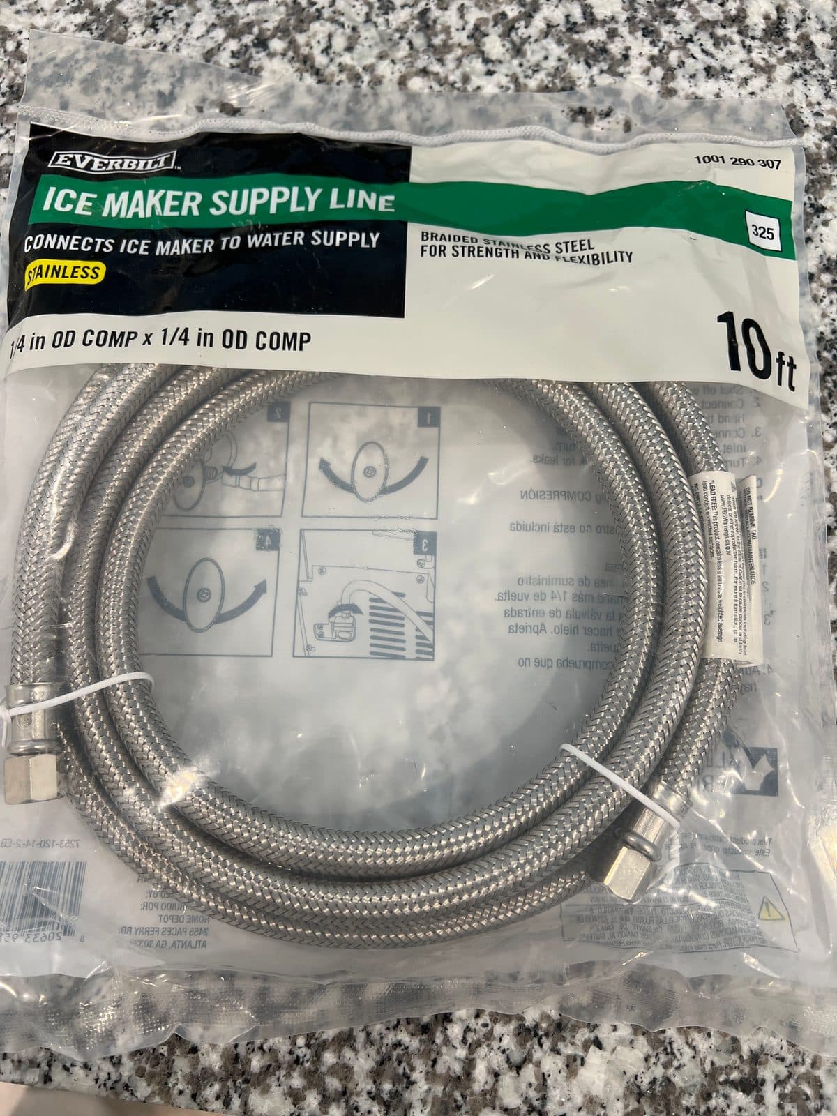 Everbilt ice maker supply lines stainless