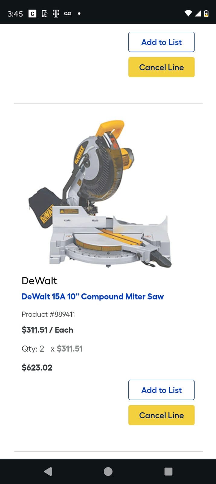 DeWalt 10" miter saw