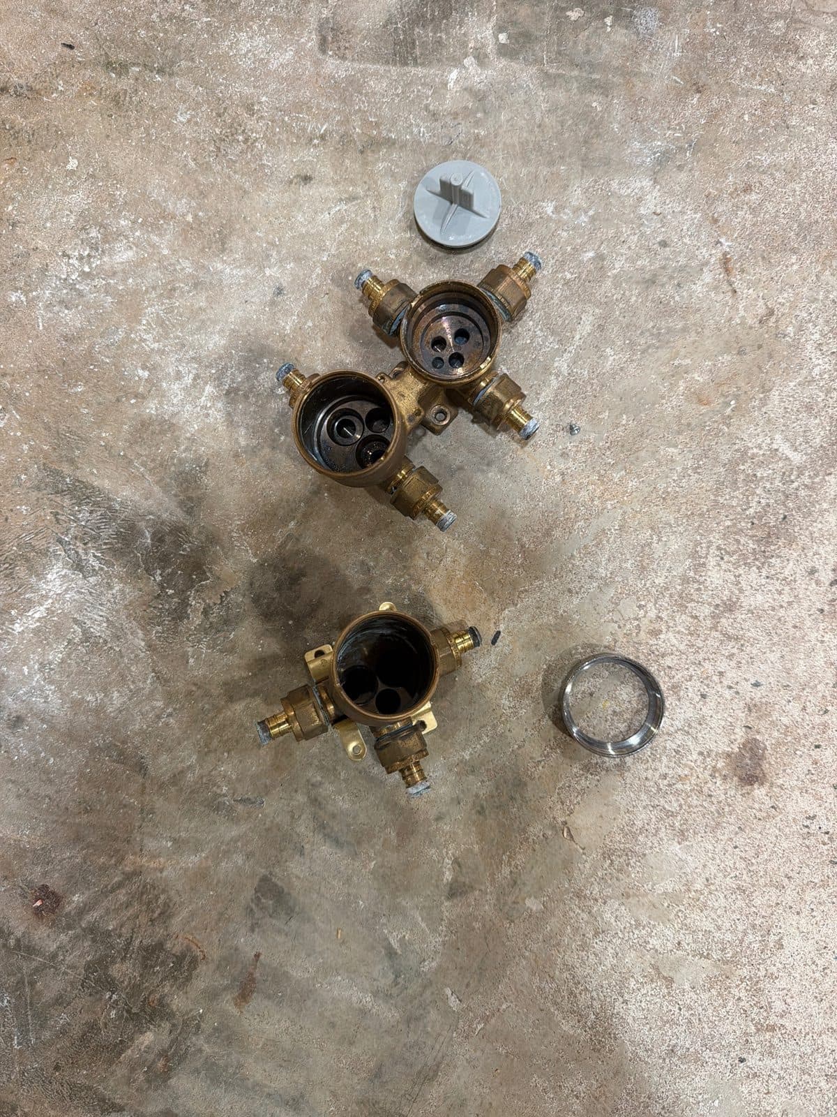 Never used but previously installed shower valves