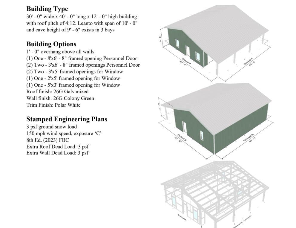 Steel building DIY kit - Okeechobee FL.