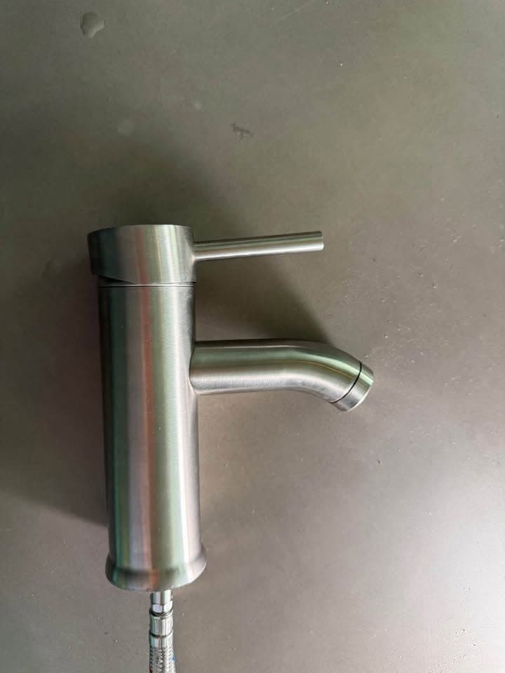 Brushed steel faucet