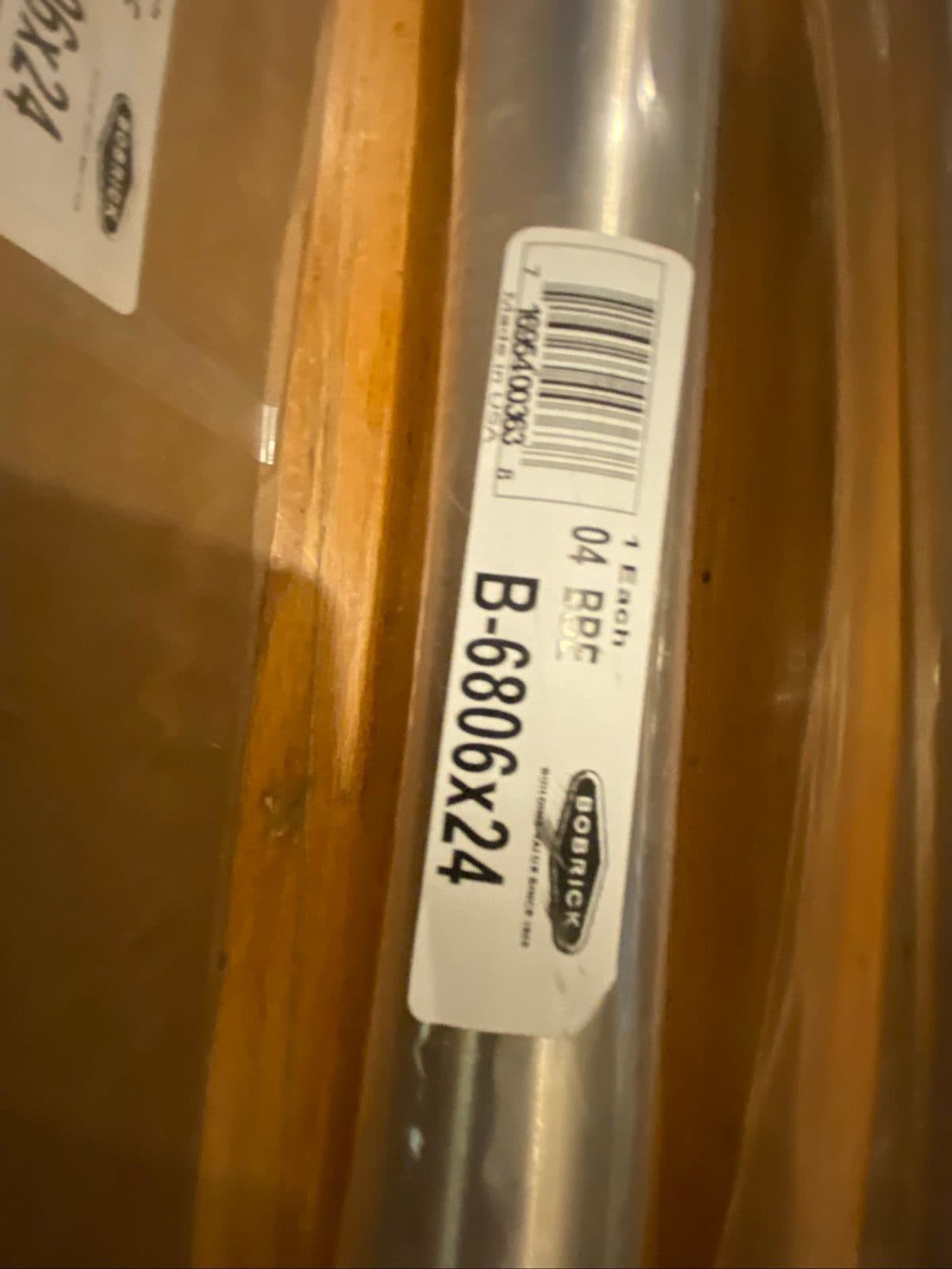 New Bobrick 24” grab bar, B-6806, stainless steel, ADA