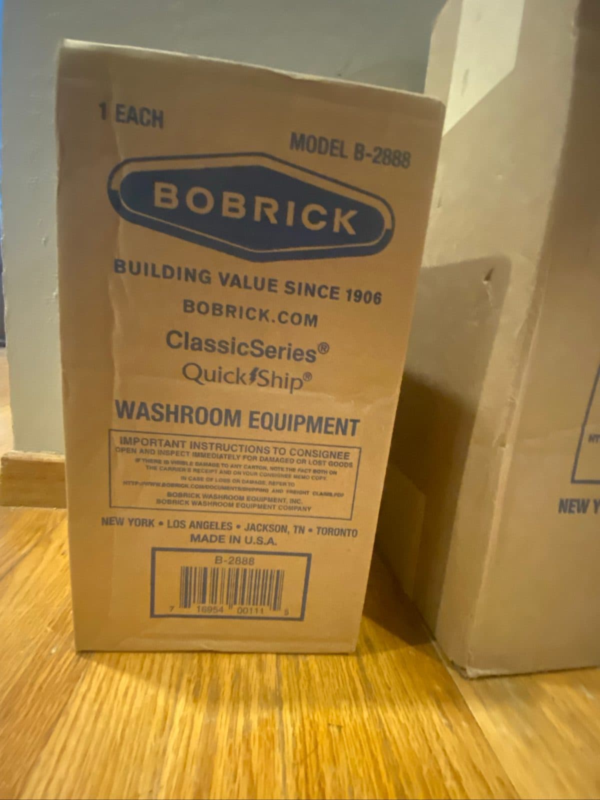 New Bobrick B-2888 commercial stainless double-roll toilet paper dispenser,