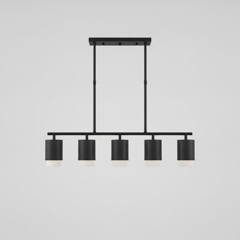 Mauzy Collection 5-Light Matte Black Linear Chandelier