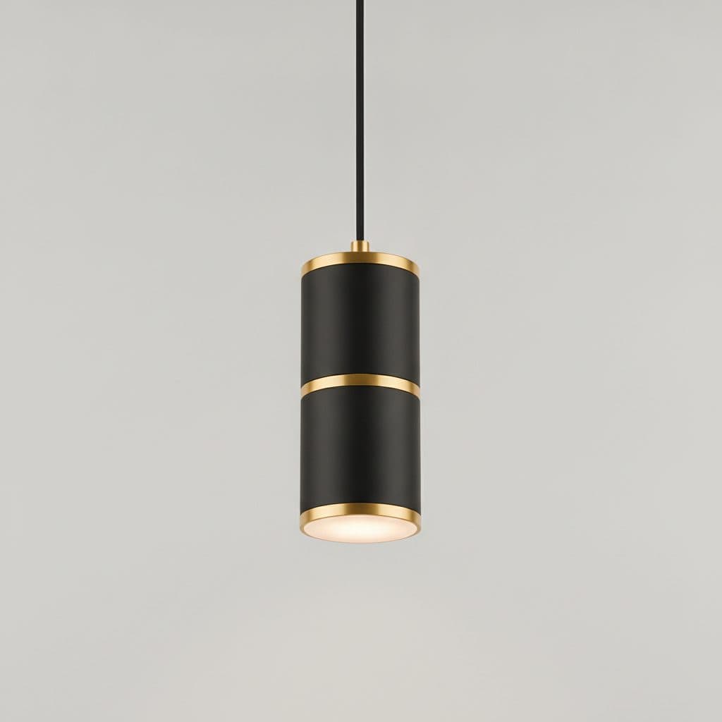 Luxury 18-Watt Black and Gold Integrated LED Mini Pendant