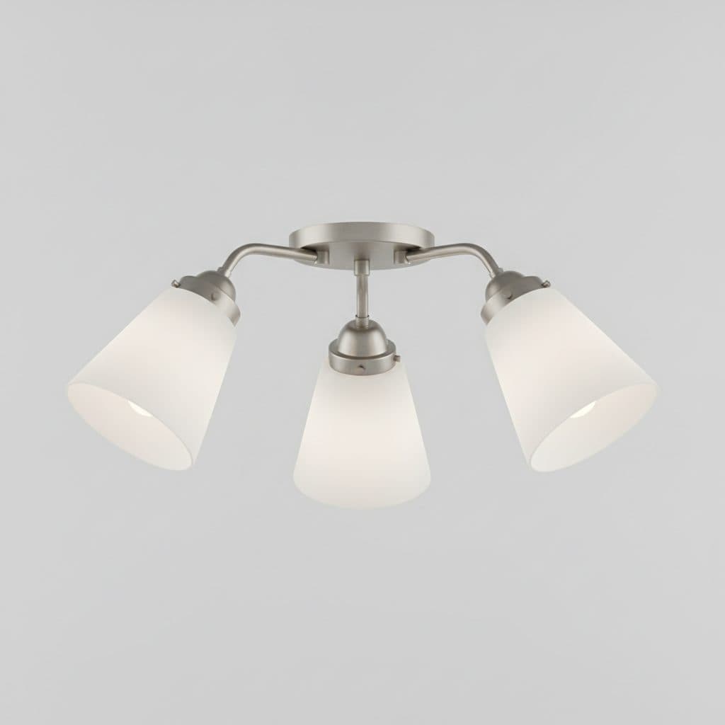 Corbin 3-Light Brushed Nickel Fixture with White Opal Glass