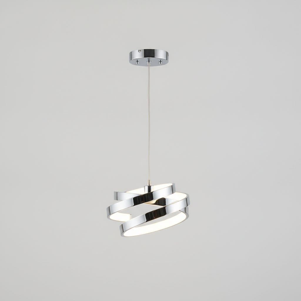 Mini Swirl 13-Watt Chrome Integrated LED Mini Pendant