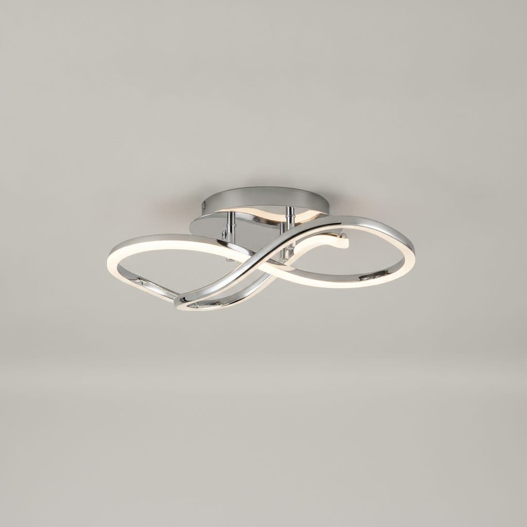 Swirl 13 in. Chrome Integrated LED Flush Mount