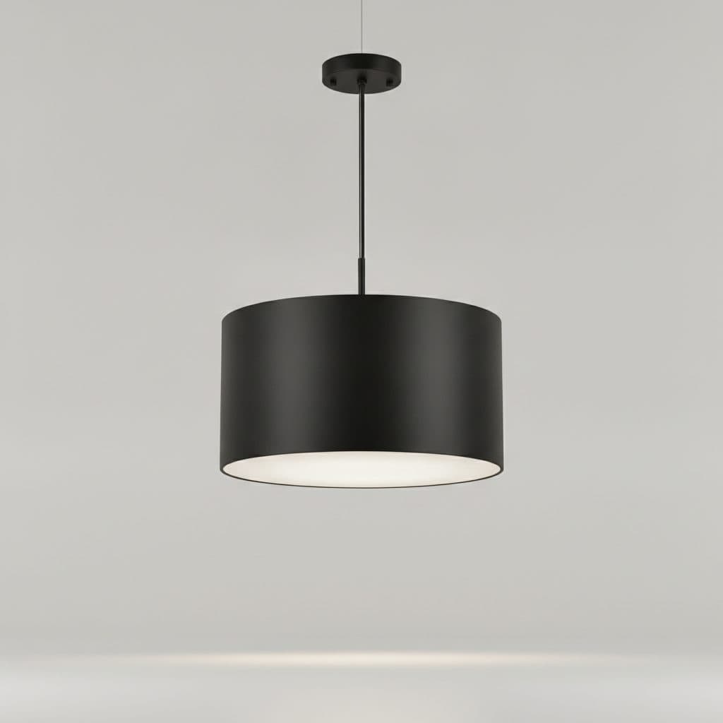Aiden Drum 31-Watt Black Modern 5 CCT Integrated LED Pendant