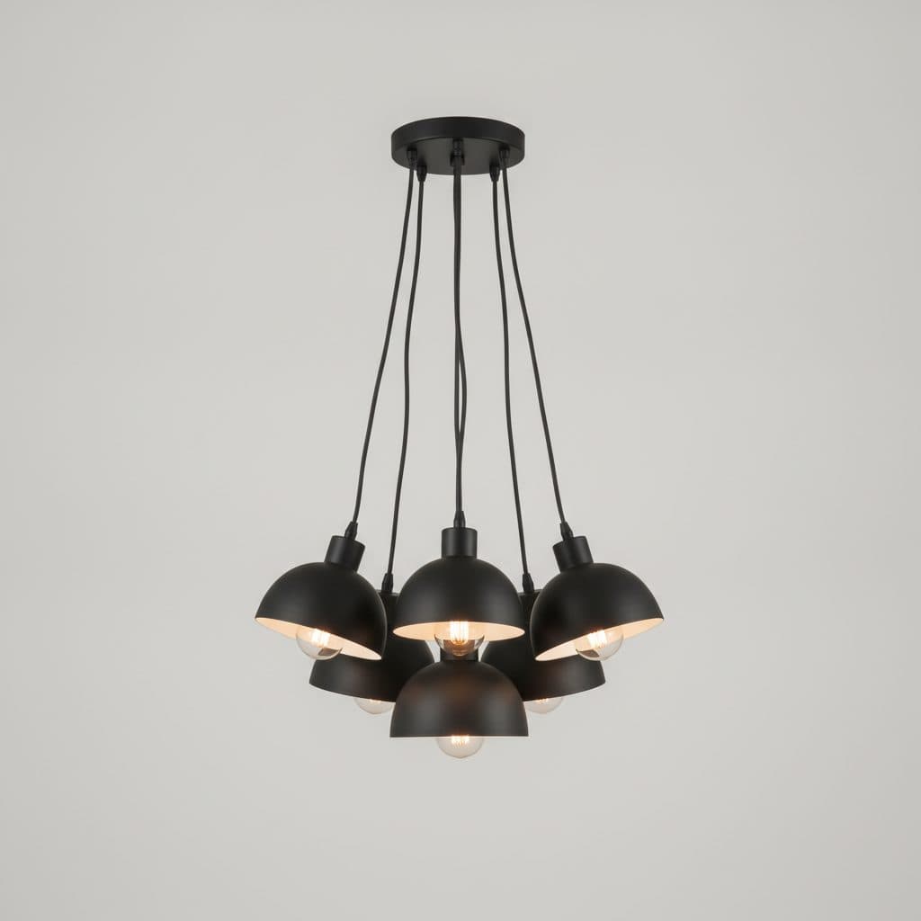 60-Watt 6-Light Black Cluster Pendant