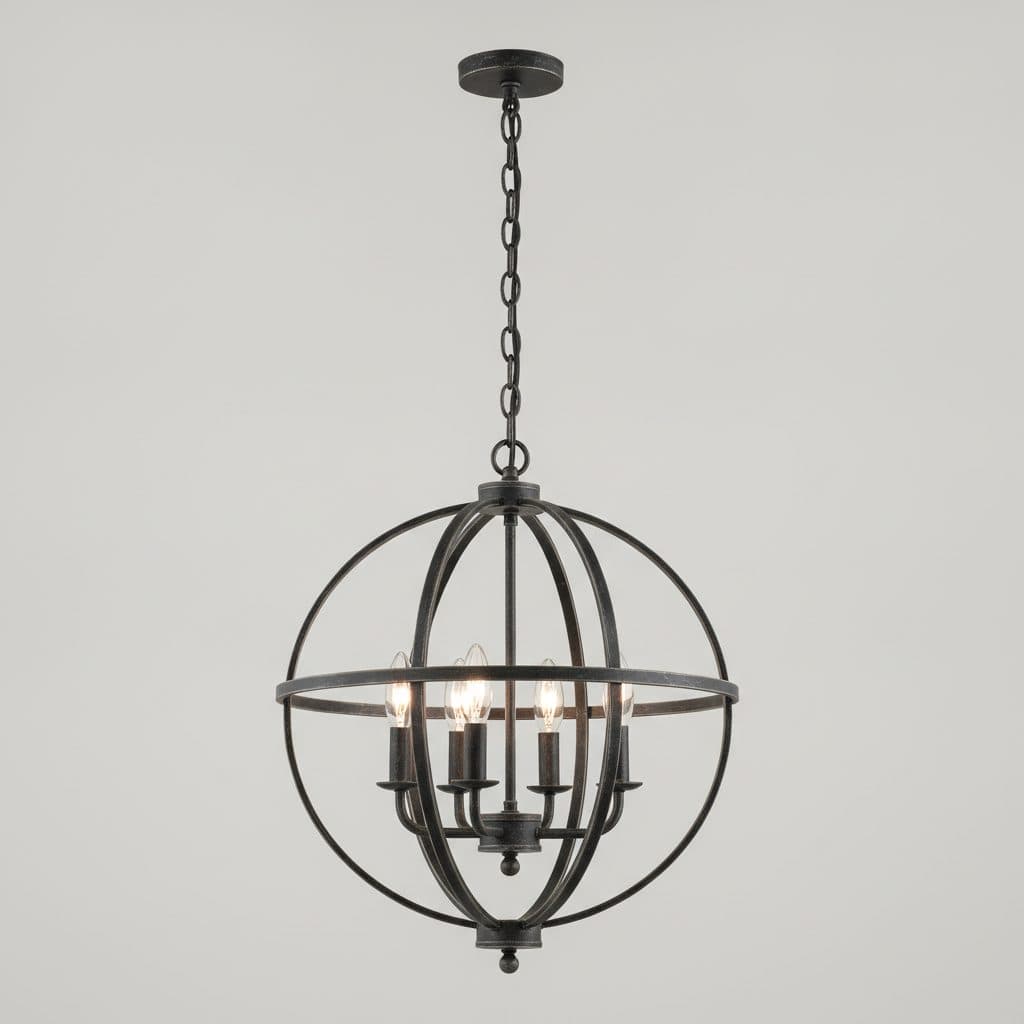 Weyburn 6-Light Caged Farmhouse Chandelier