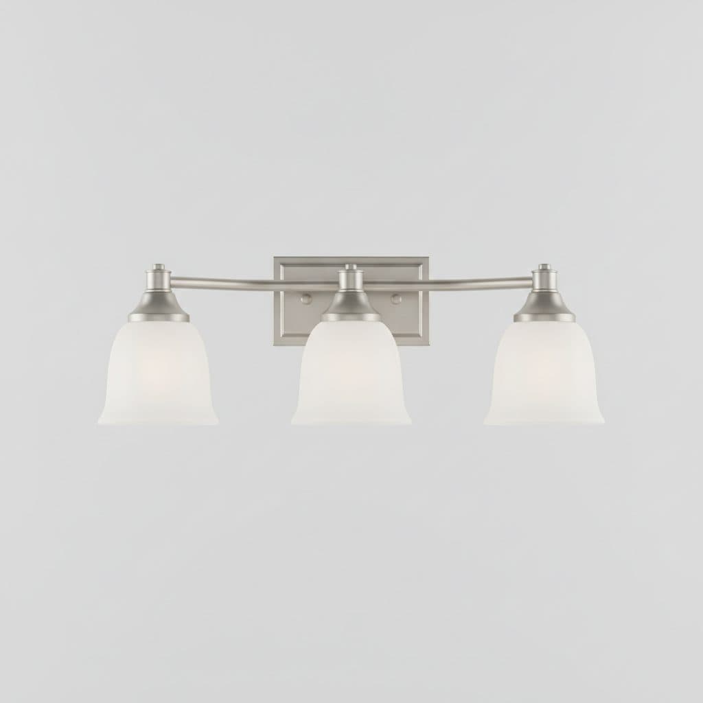 Cawthon 3-Light Brushed Nickel Fixture with Frosted Glass