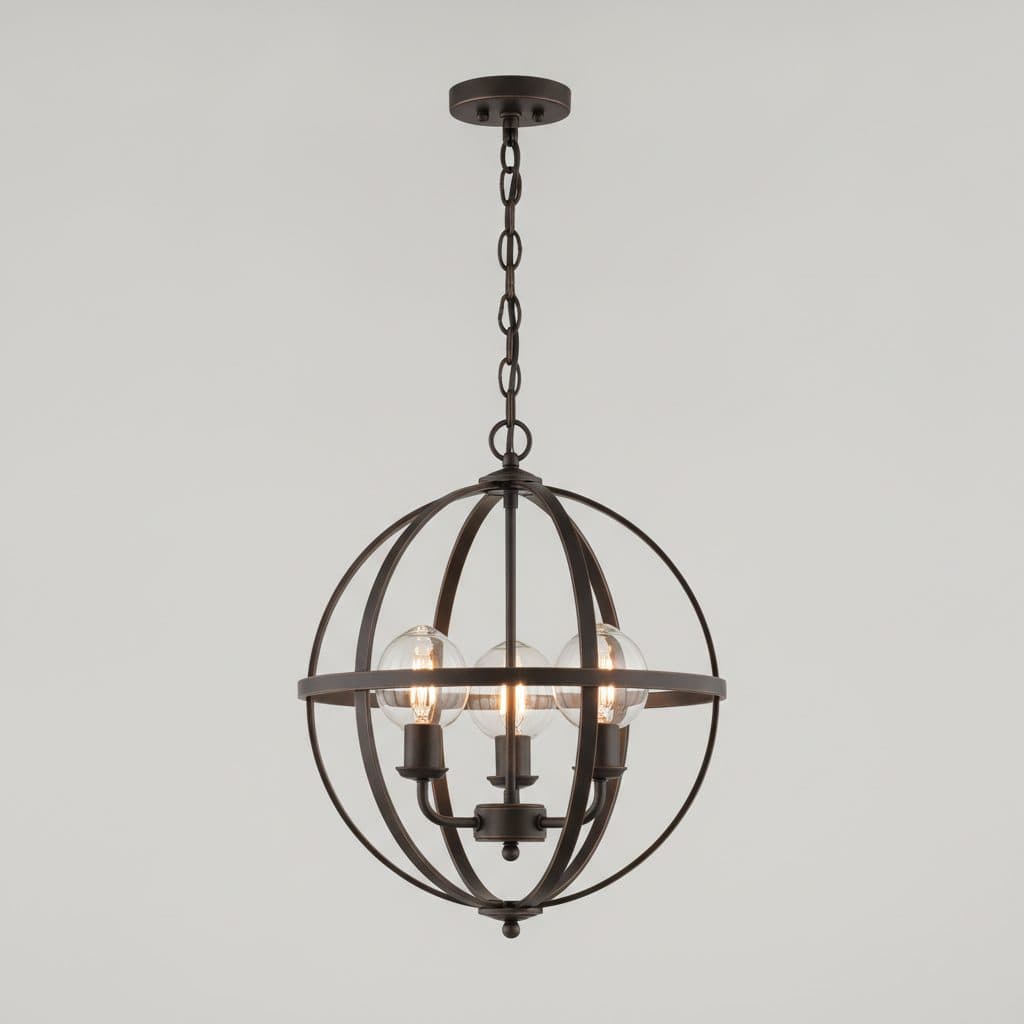 Moreland 3-Light Oil-Rubbed Bronze Orb Pendant