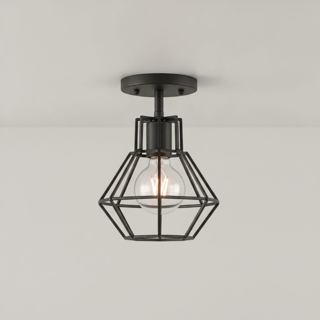 Sarek 1-Light Black Convertible Pendant/Semi-Flush Mount