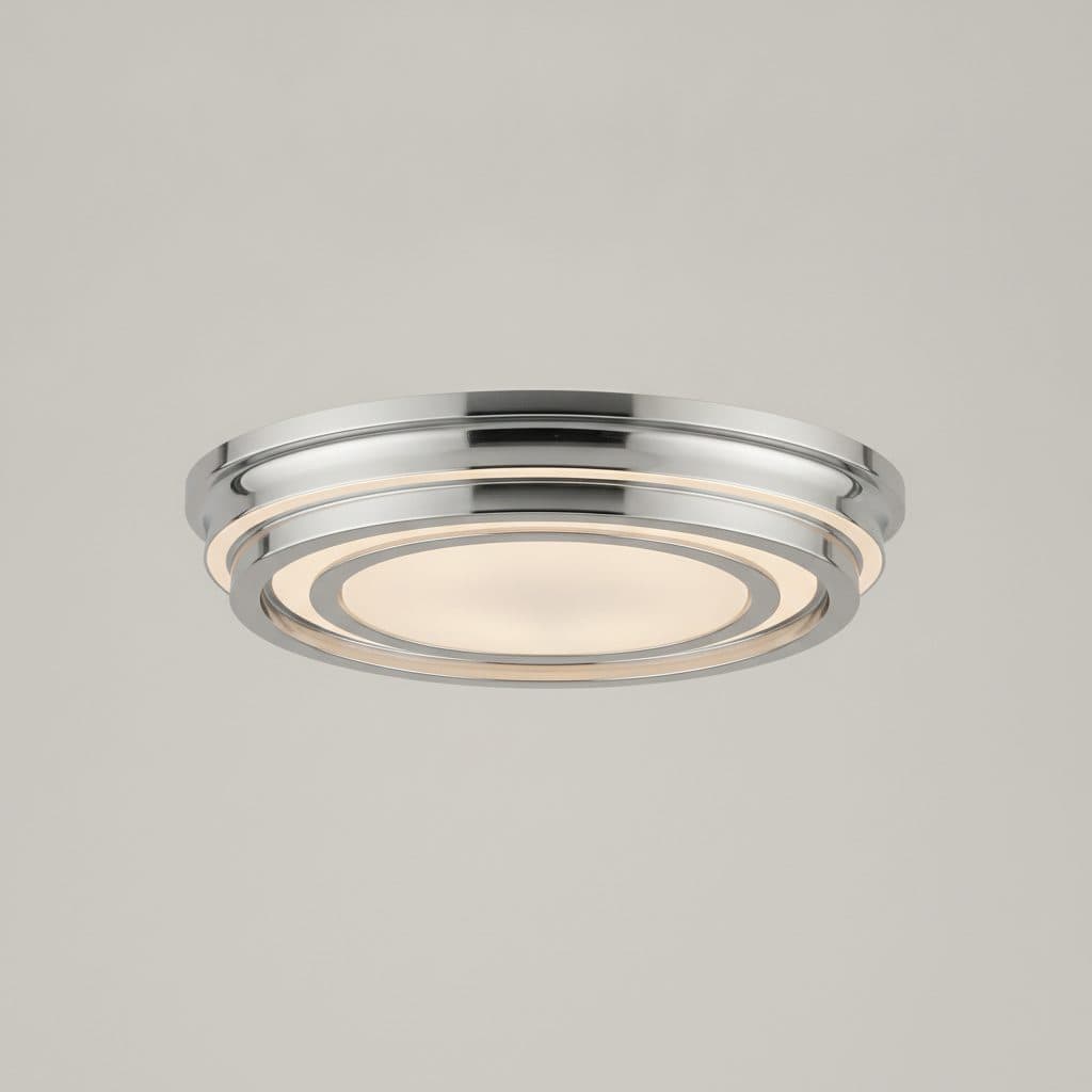 Glam 13.5 in. 1-Light Modern Chrome Integrated LED Flush Mount