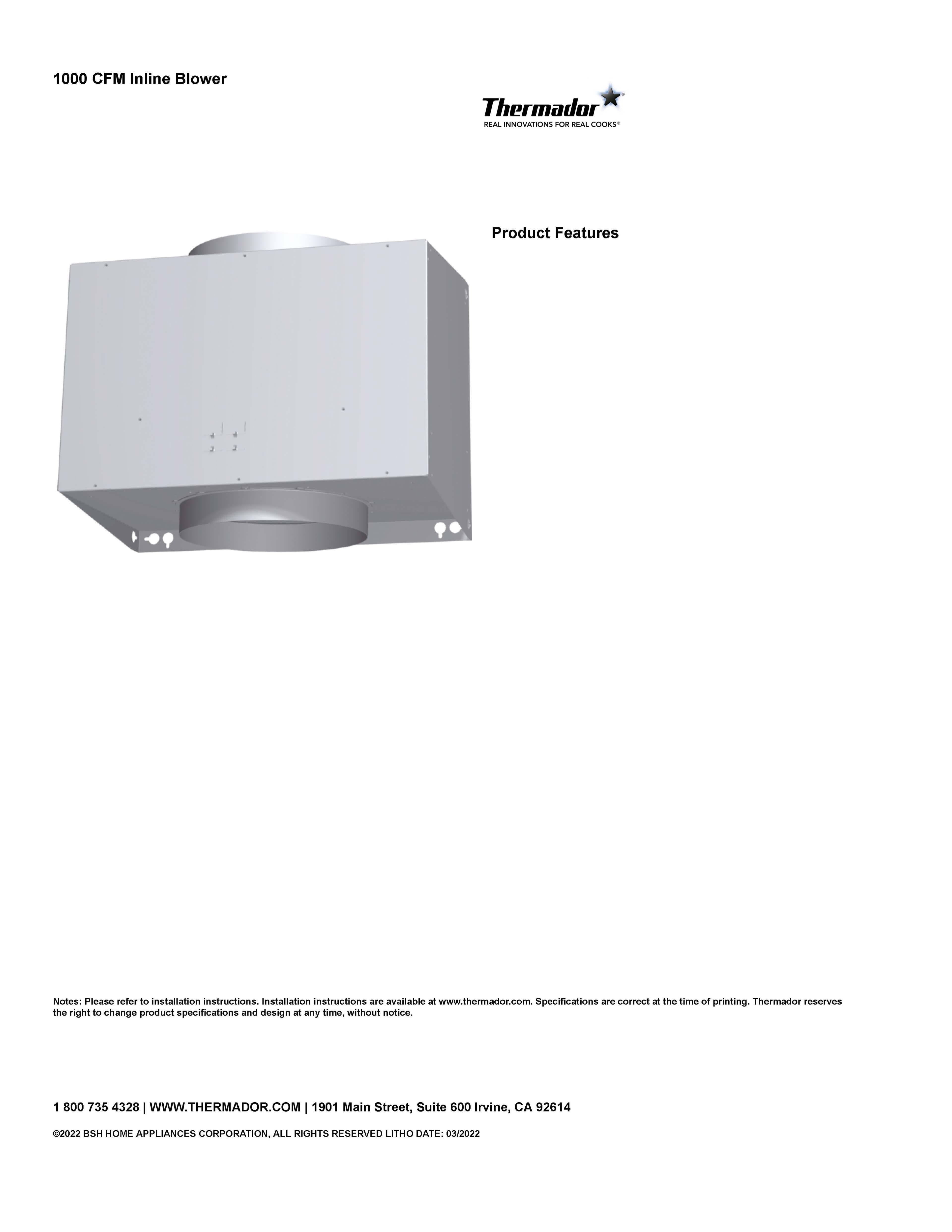 In-Line Blower VTI1010W