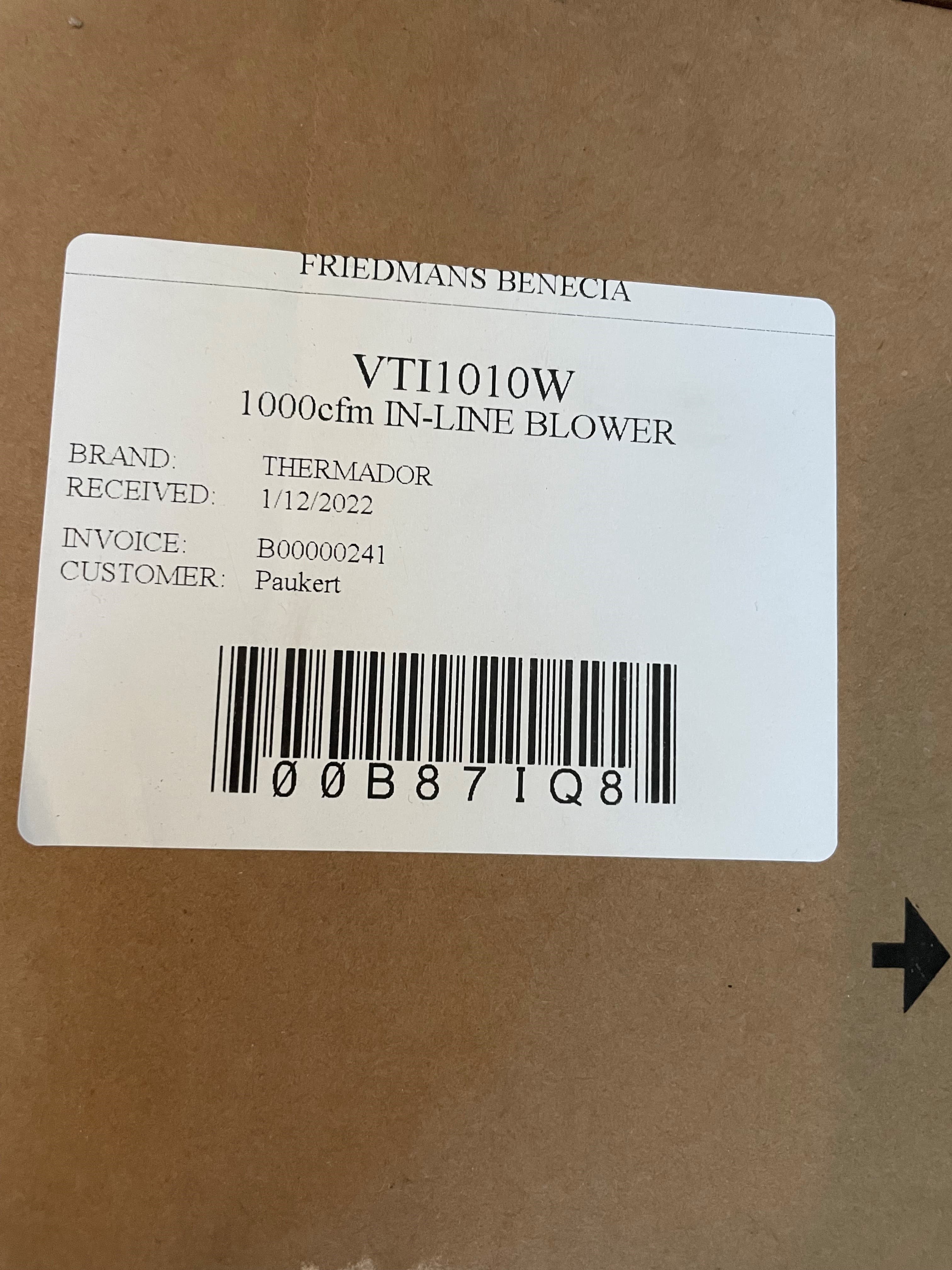 In-Line Blower VTI1010W 3