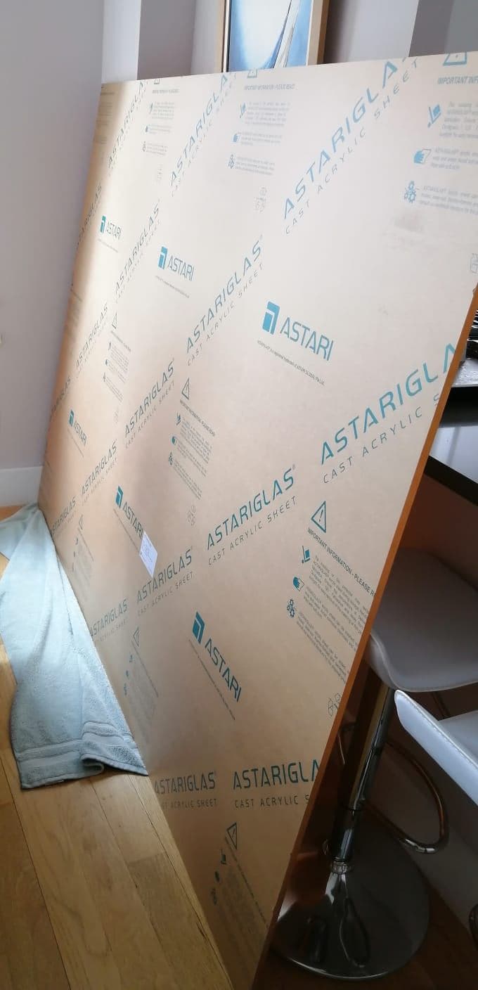 Clear acrylic sheet (1/2 thick, 56 in wide X 77 in high) 3