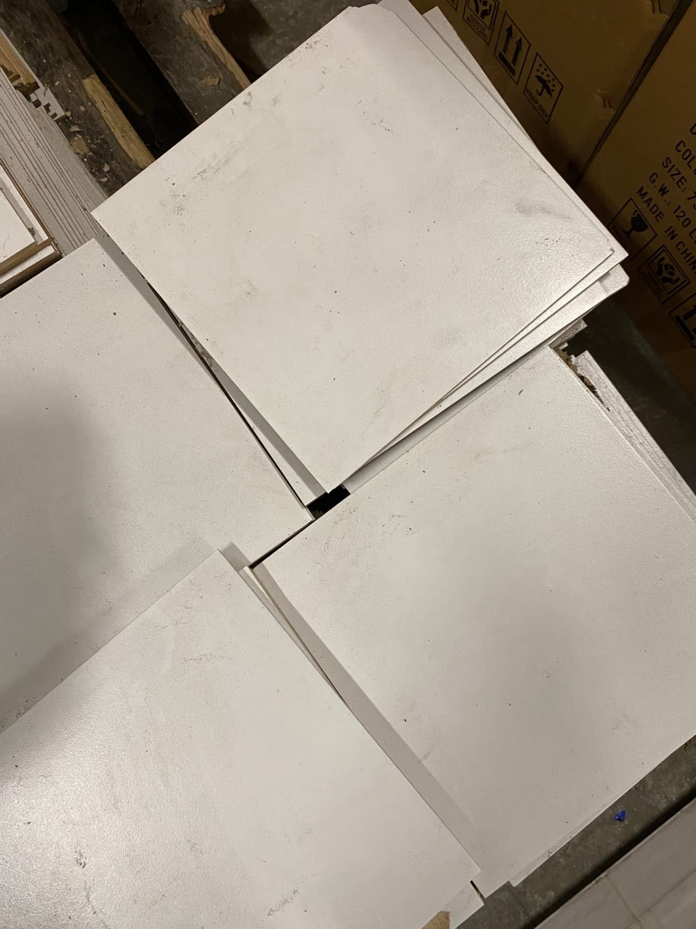 Off white 12/12” flat finish floor tiles