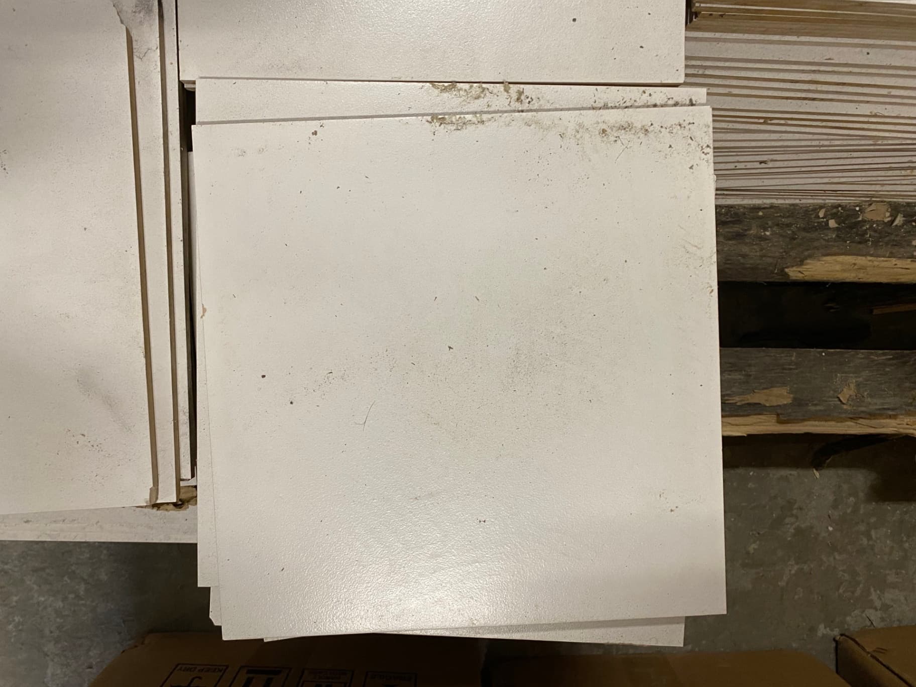 Off white 12/12” flat finish floor tiles 3