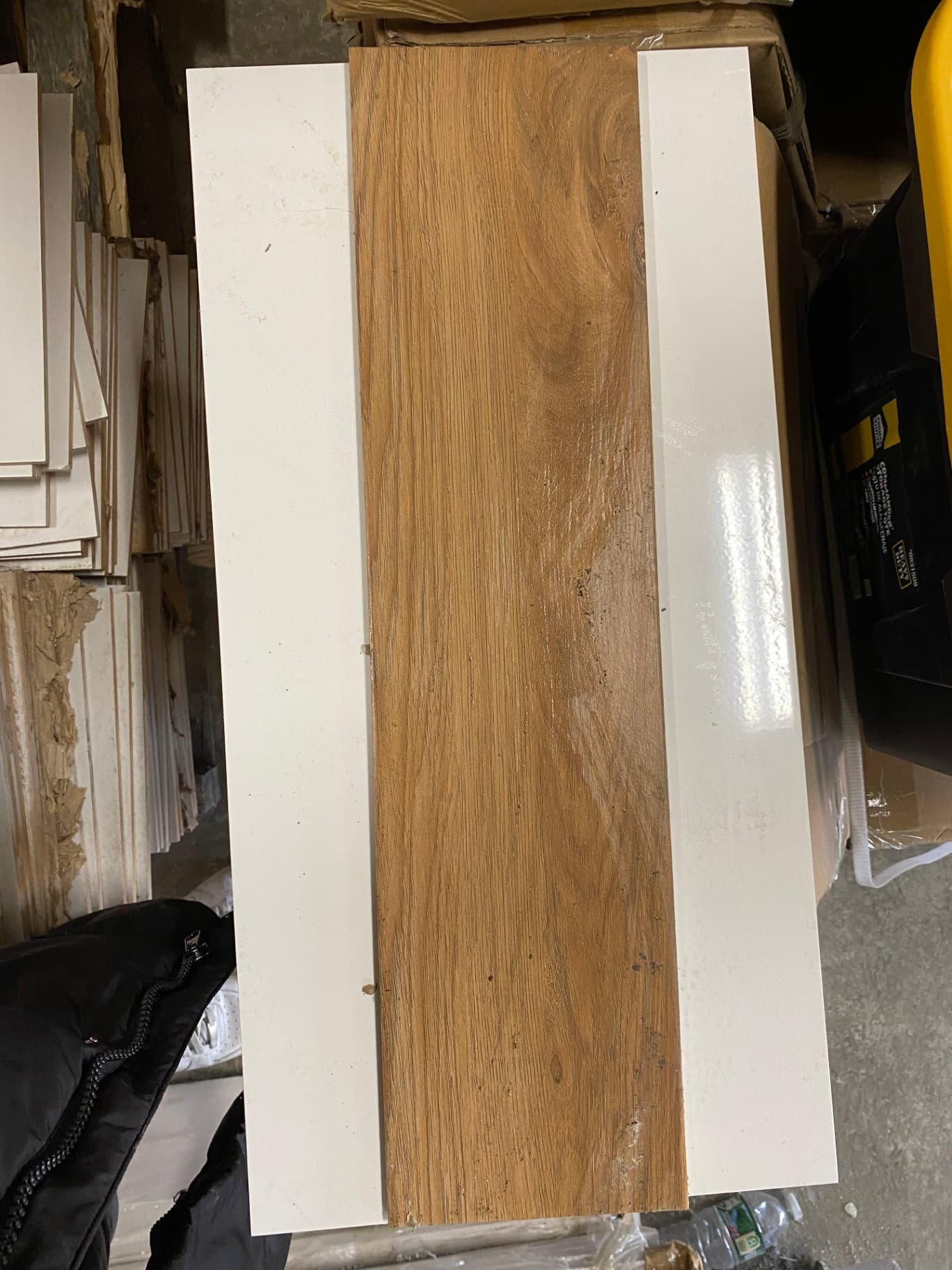 23 5/8 x 6 hardwood tiles (different color)