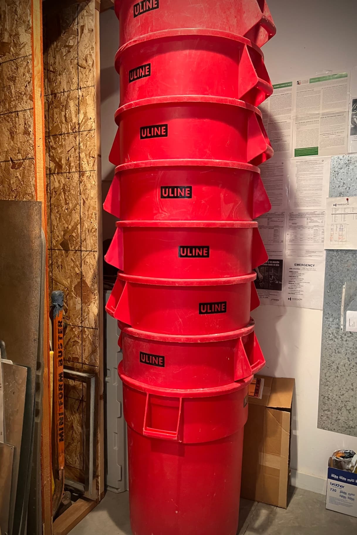 Red Uline Trash Bins - used - Culver City | OFFLOADIT Marketplace
