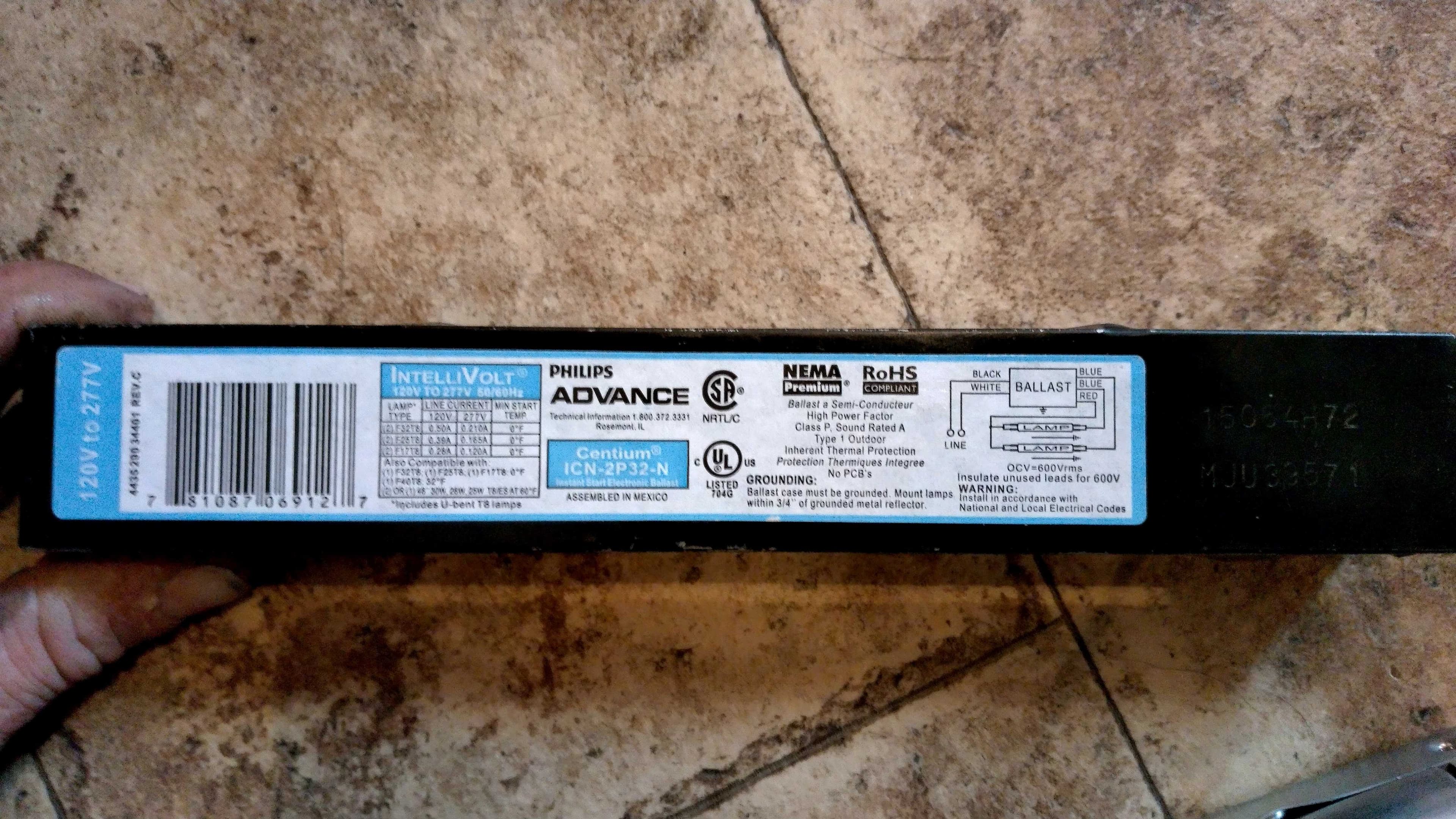 Ballast and semi-conducteor/emergency battery