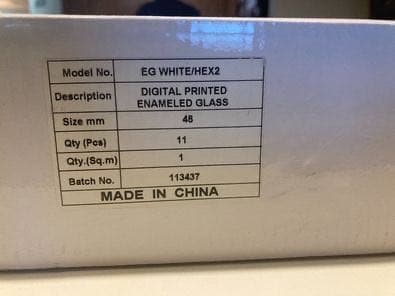 White Enameled Mosaic TileEG 3