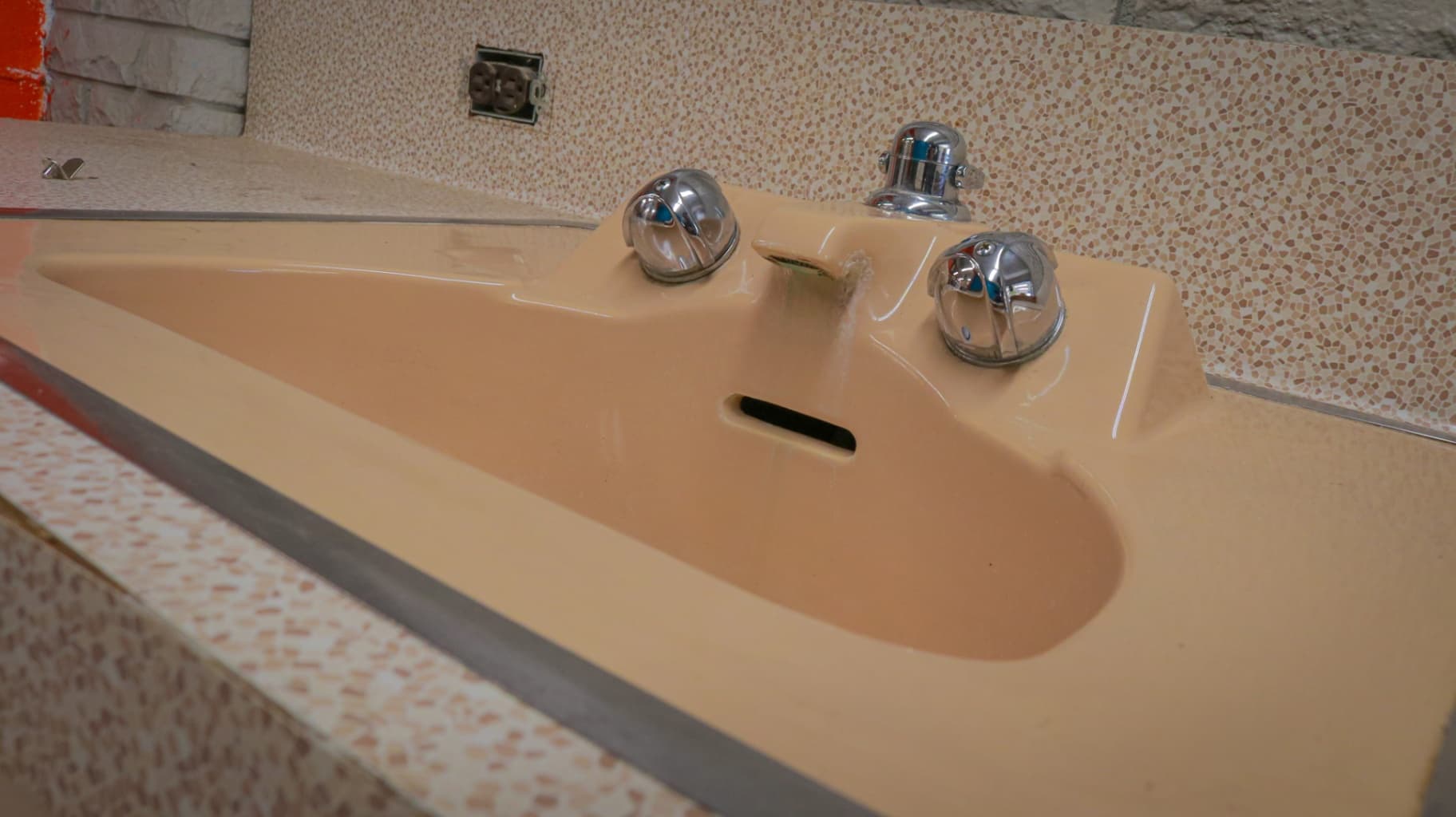 Rose Colored Bathroom Vanity 3
