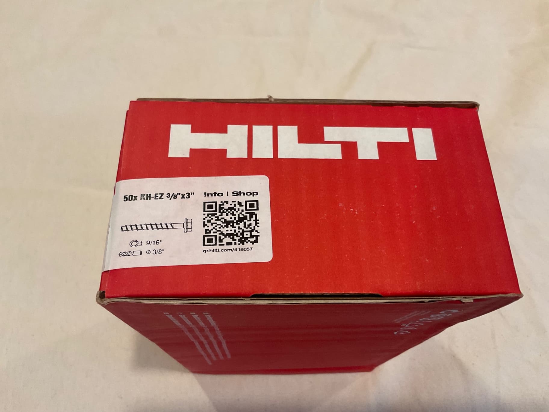 Hilti Concrete Screws 3/8 x 3” #418057