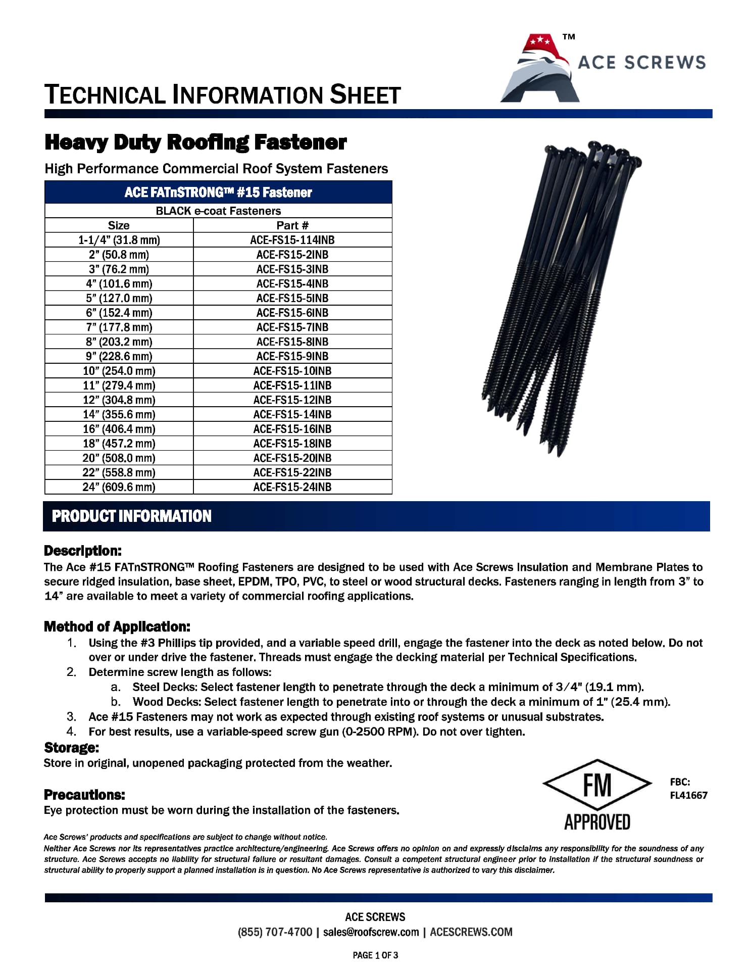 Roofing Screws 12" 3