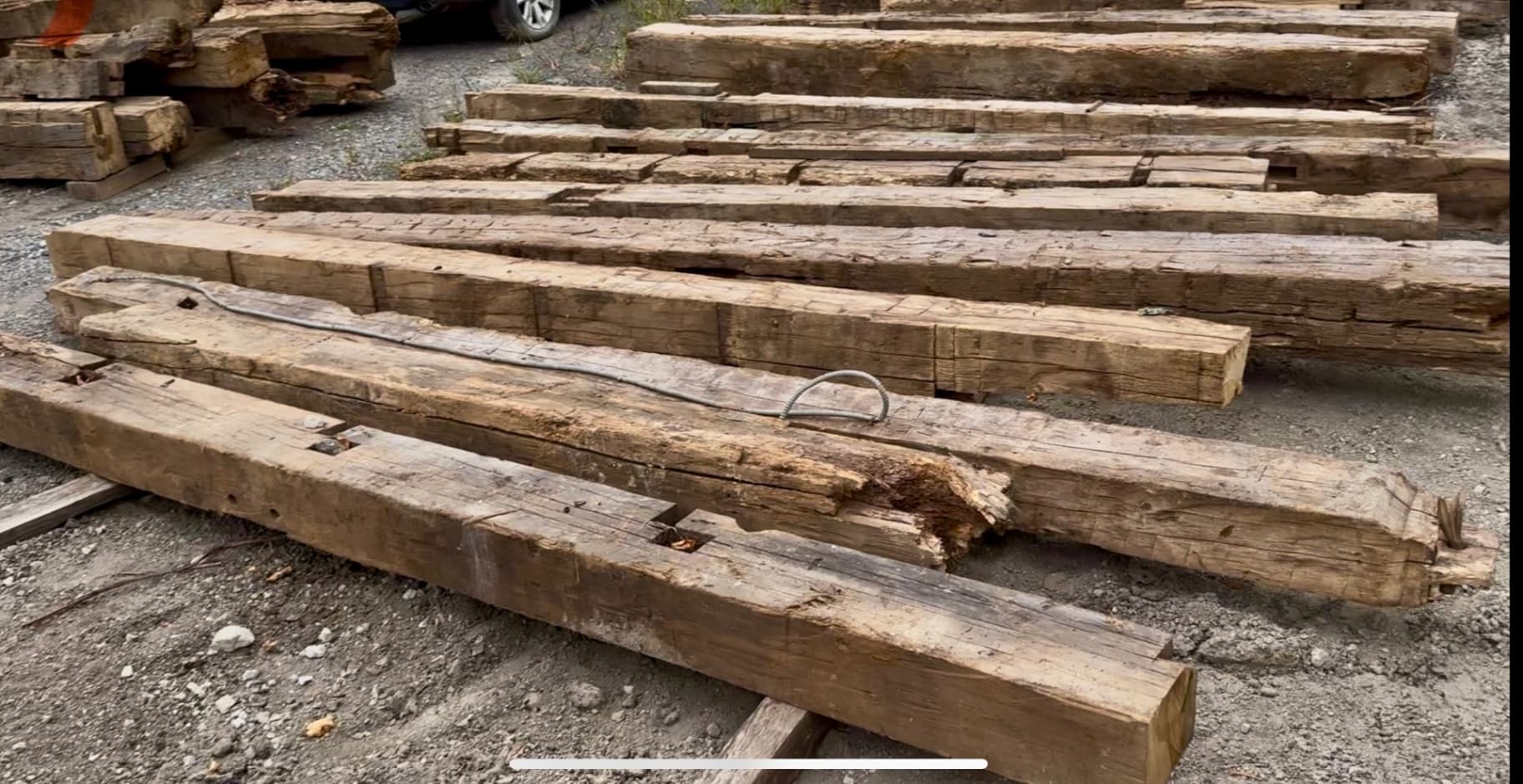 Salvaged hand hewn barn beams 3