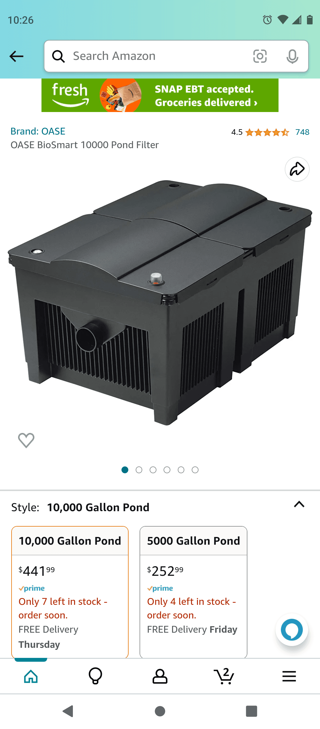 10,000 gallons Bio Smart Filter 2