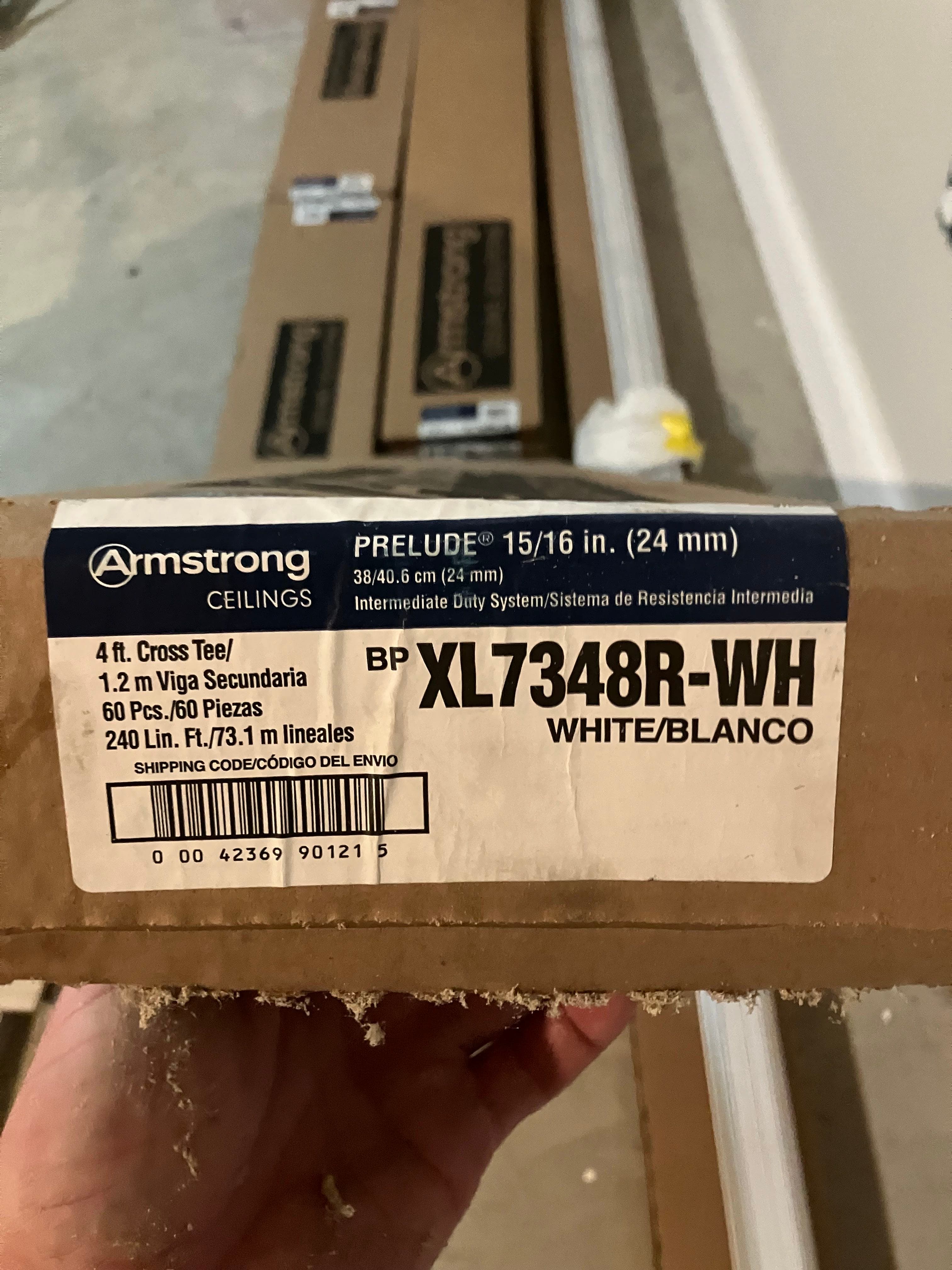 Armstrong drop ceiling tiles with 4ft and 2ft cross tees and 12ft main beam 5