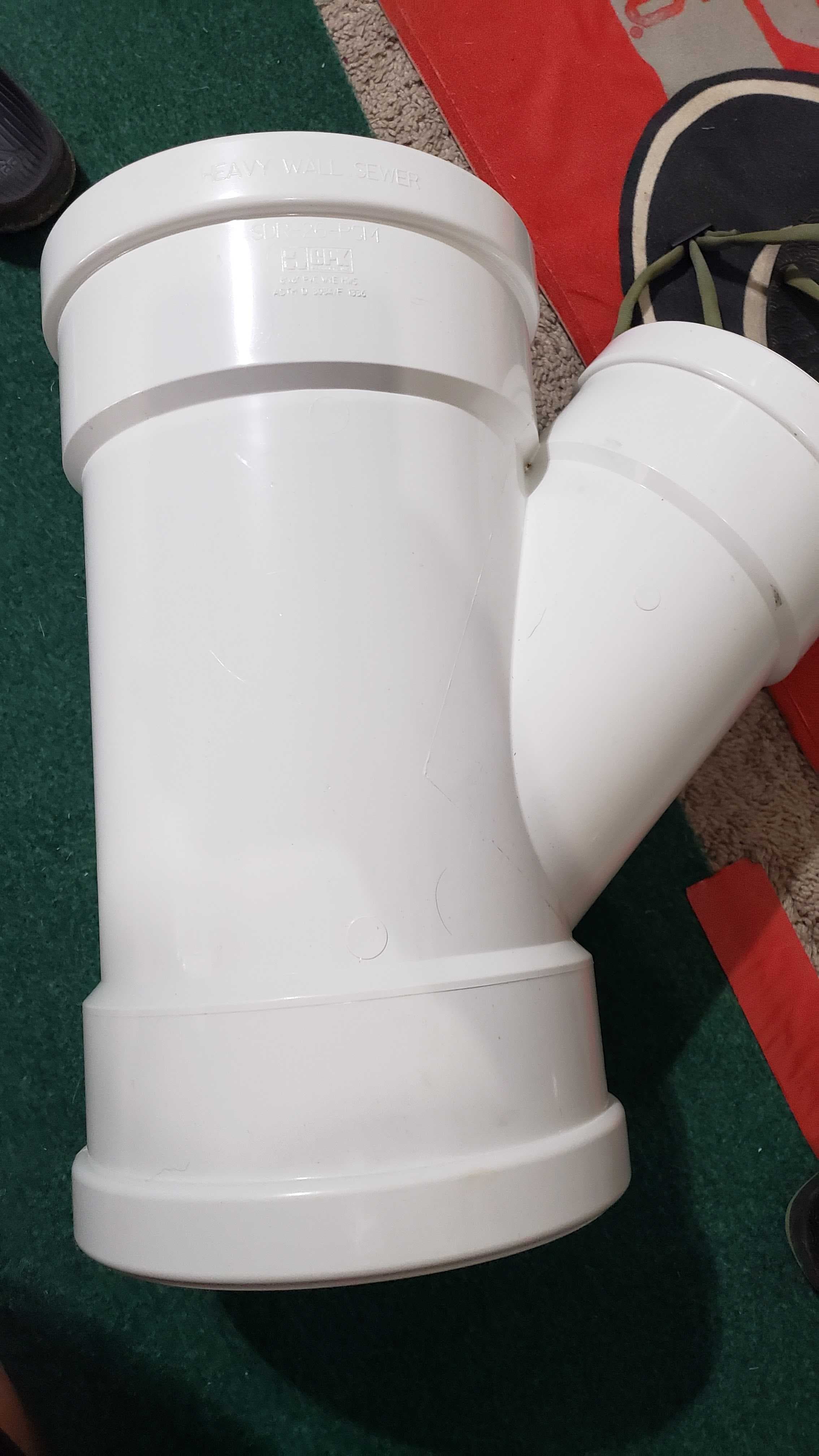 GPK Heavy Wall Sewer 8" x 8" x 6" PVC SDR 35 1/8 Bend 45° Wye (G x G x G) Gasket
