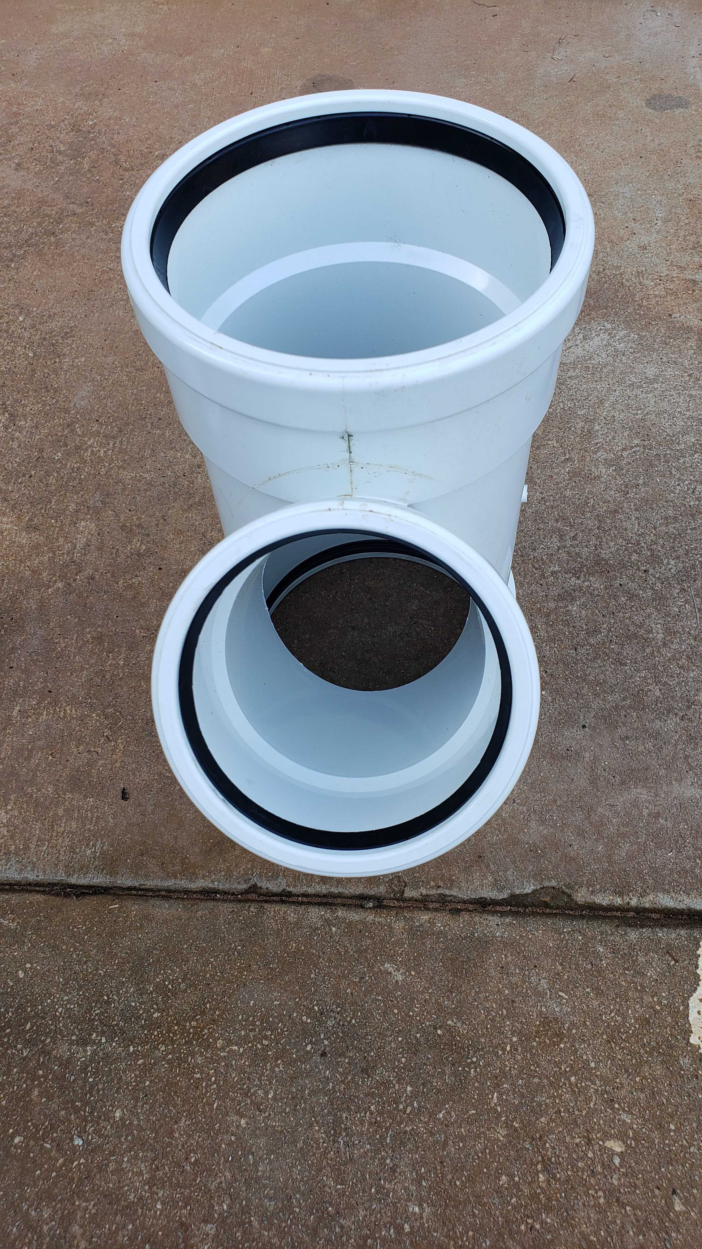 GPK Heavy Wall Sewer 8" x 8" x 6" PVC SDR 35 1/8 Bend 45° Wye (G x G x G) Gasket 5