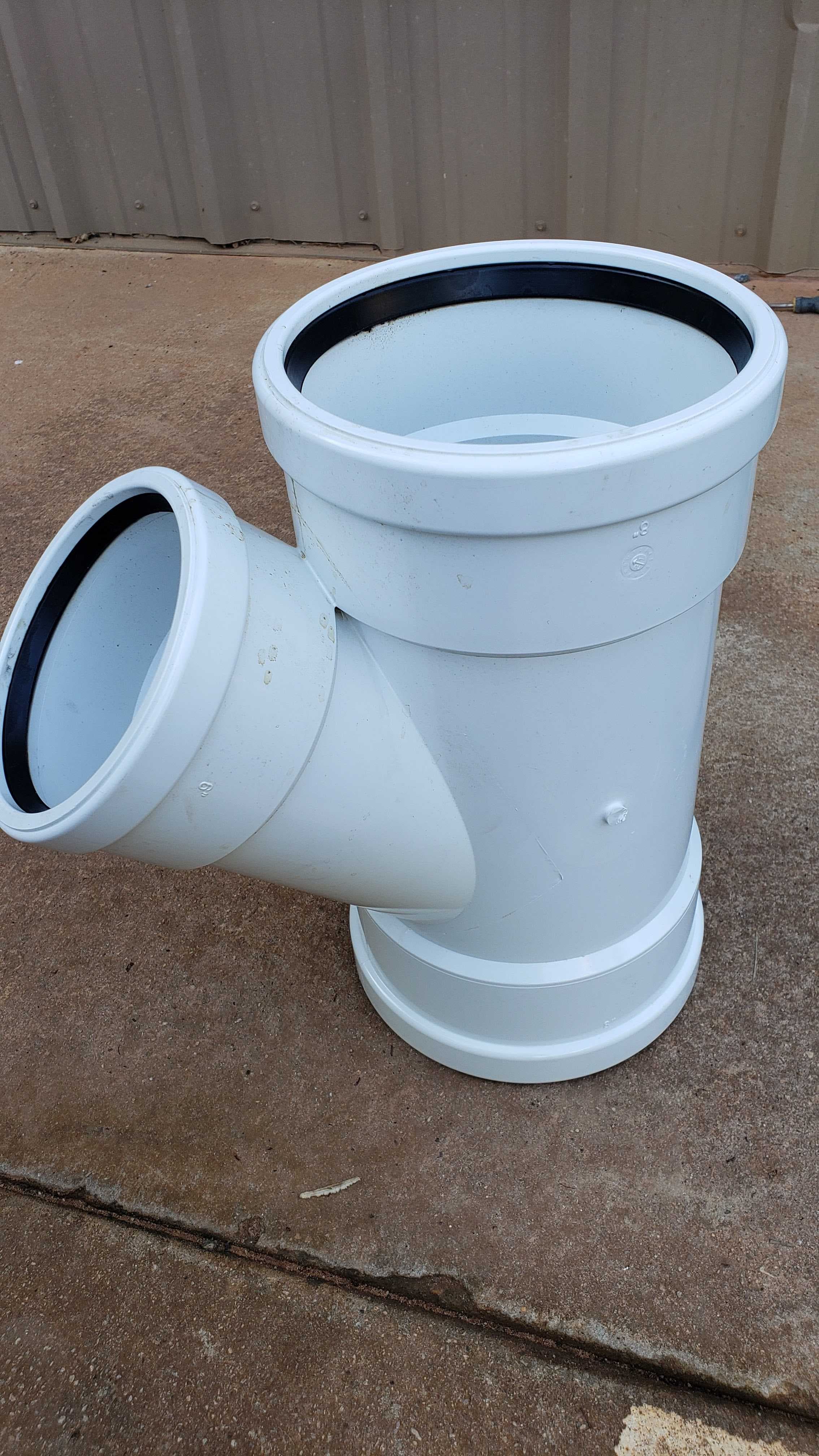 GPK Heavy Wall Sewer 8" x 8" x 6" PVC SDR 35 1/8 Bend 45° Wye (G x G x G) Gasket 10