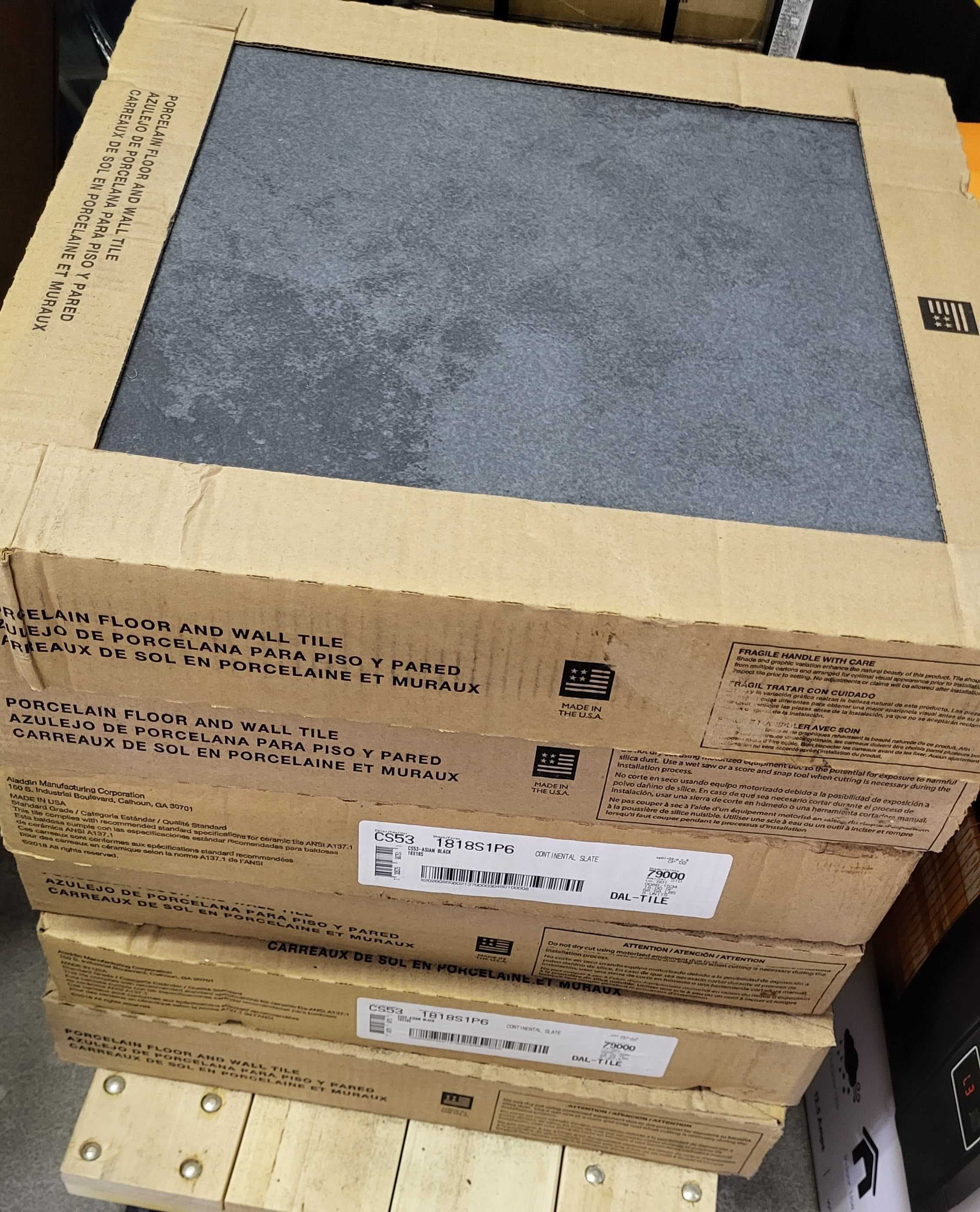 Porcelain Slate Black Daltile, 18x18" ea, 22 cases 2