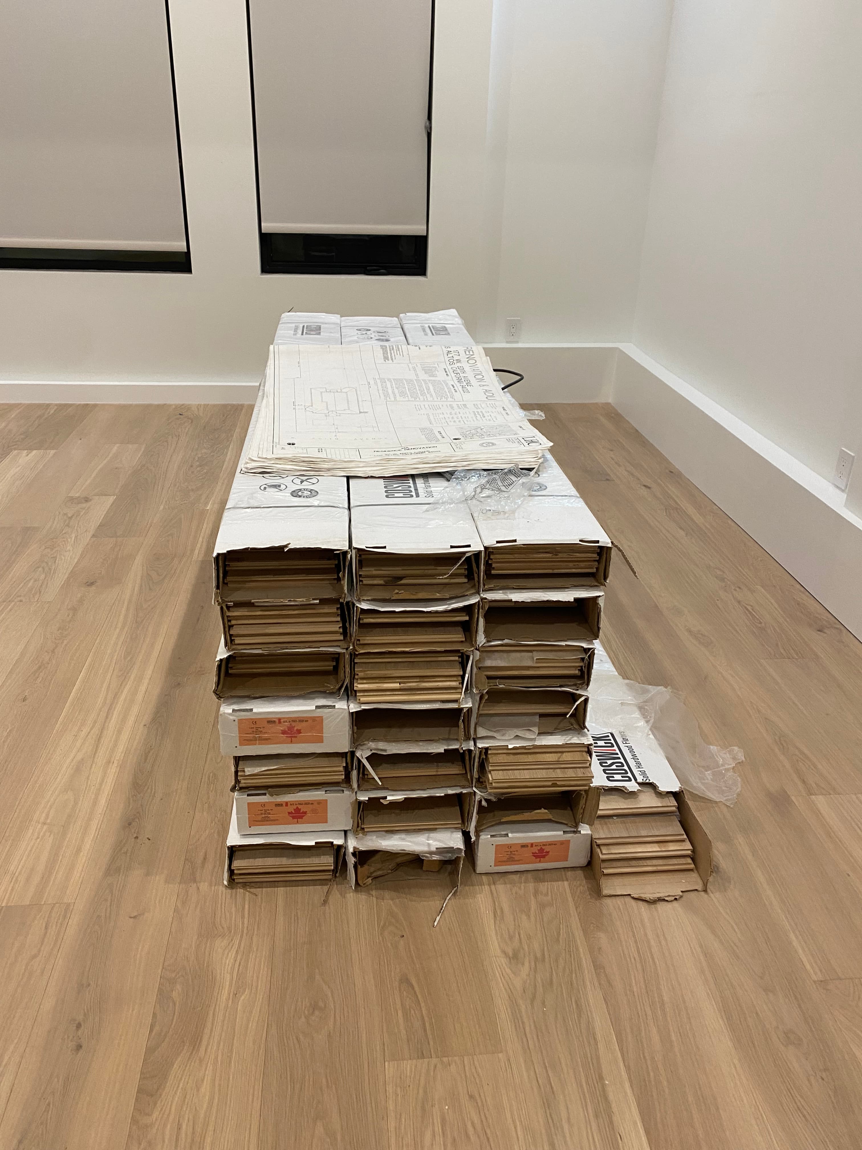 White Oak Flooring covers 420 sqft 50% off on top of 30% off 2