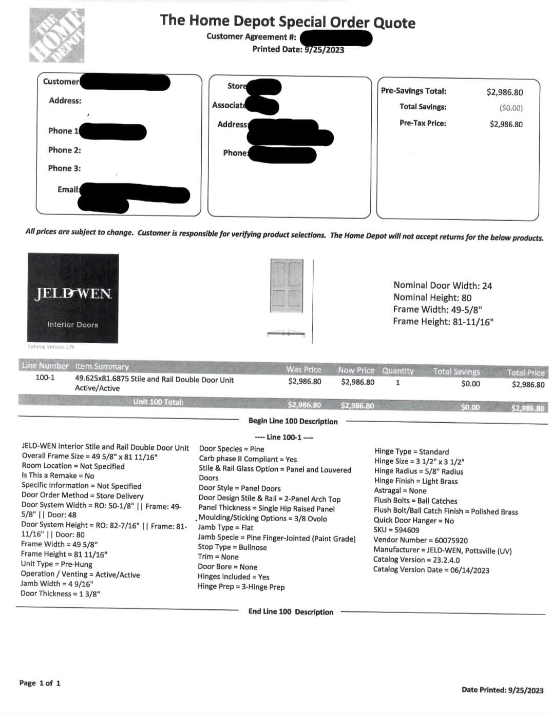 Jeld-Wen Interior Style and Rail Double Door Unit 7
